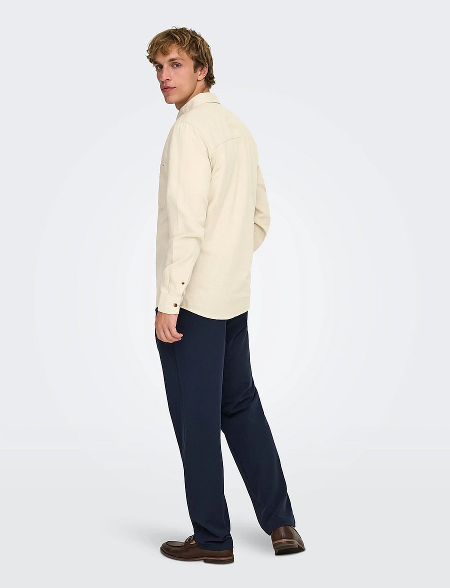 ONLY & SONS - ONSGUDMUND SLIM 1-PKT SOLID SHIRT NOOS - casual hemden - silver lining - 3