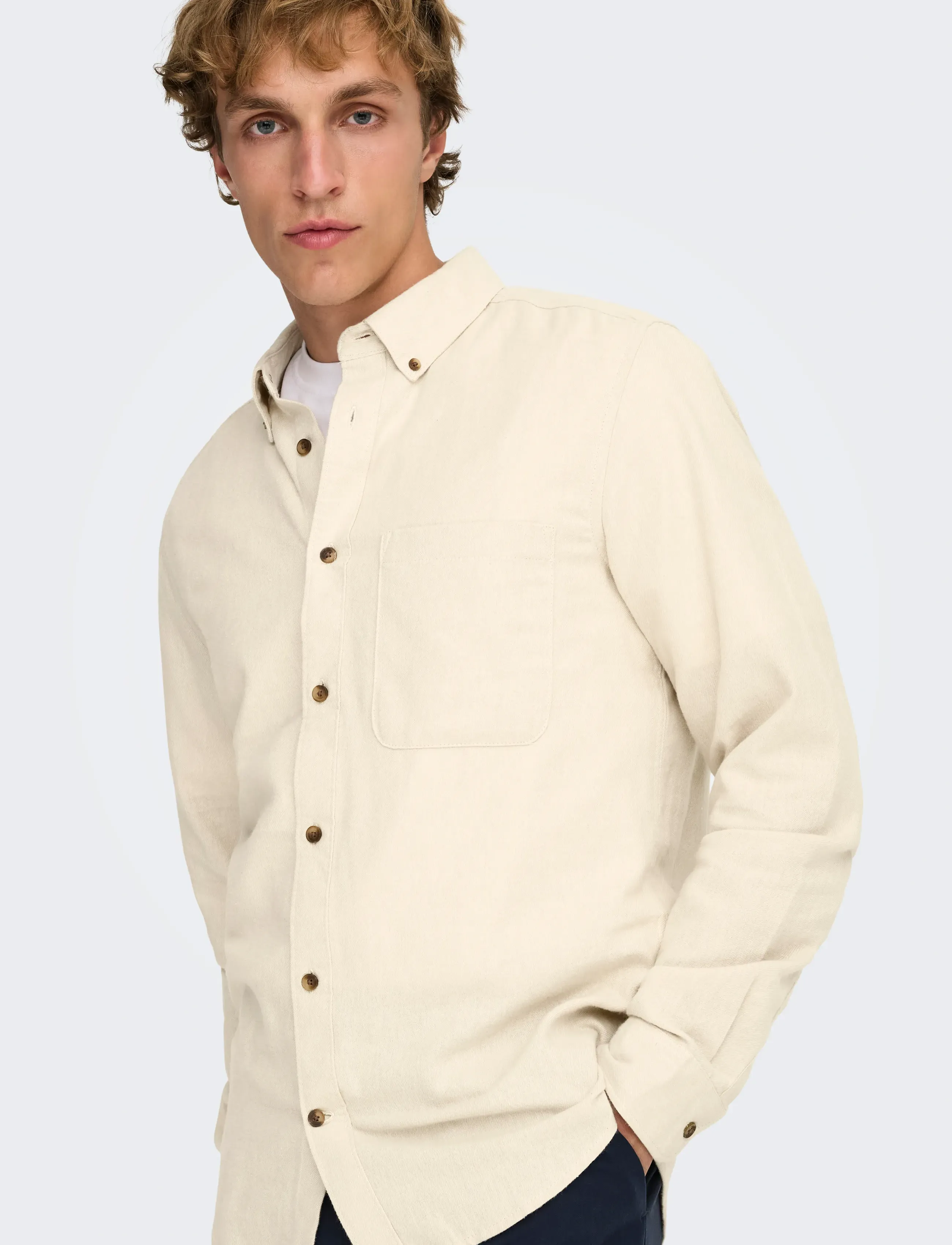 ONLY & SONS Onsgudmund Slim 1-Pkt Solid Shirt Noos casual skjortor herr – bild 5