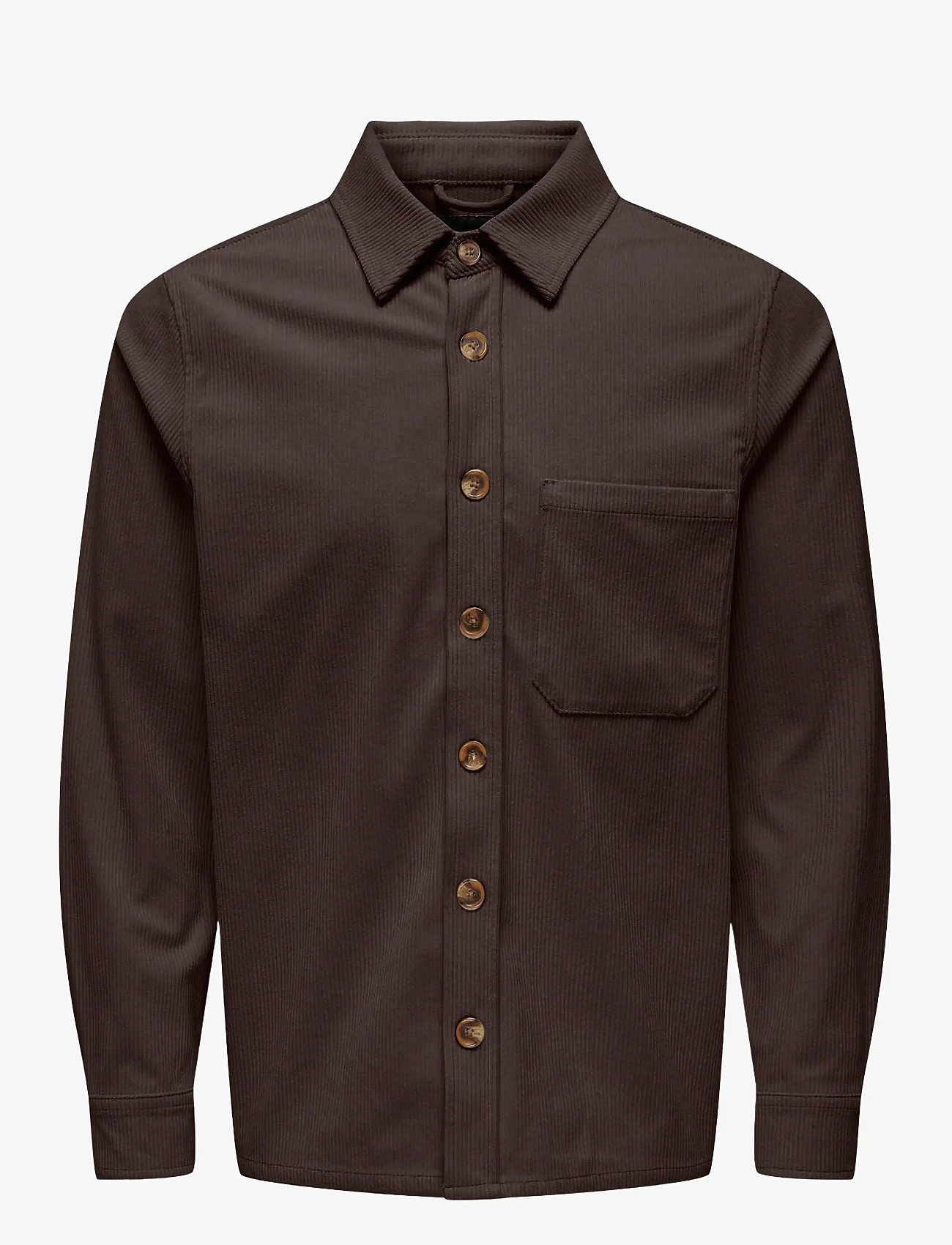 ONLY & SONS - ONSTILE CORDUROY 0111 SHIRT VD - chemises en velours côtelé - coffee bean - 0