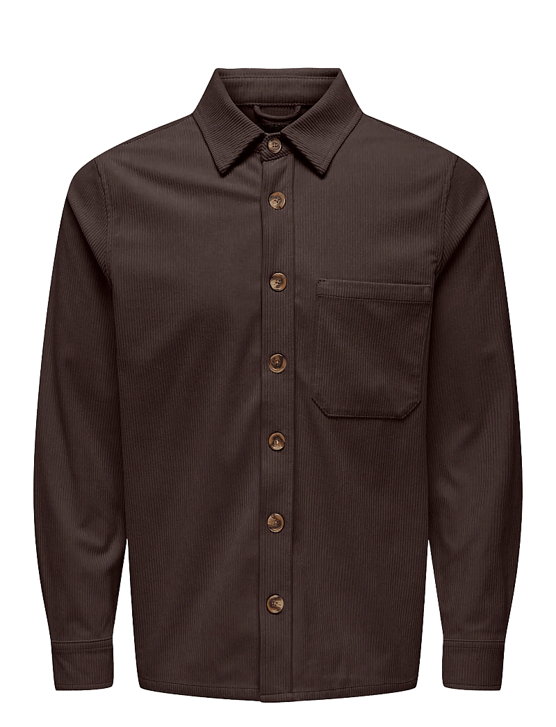 ONLY & SONS - ONSTILE CORDUROY 0111 SHIRT VD - chemises en velours côtelé - coffee bean - 0