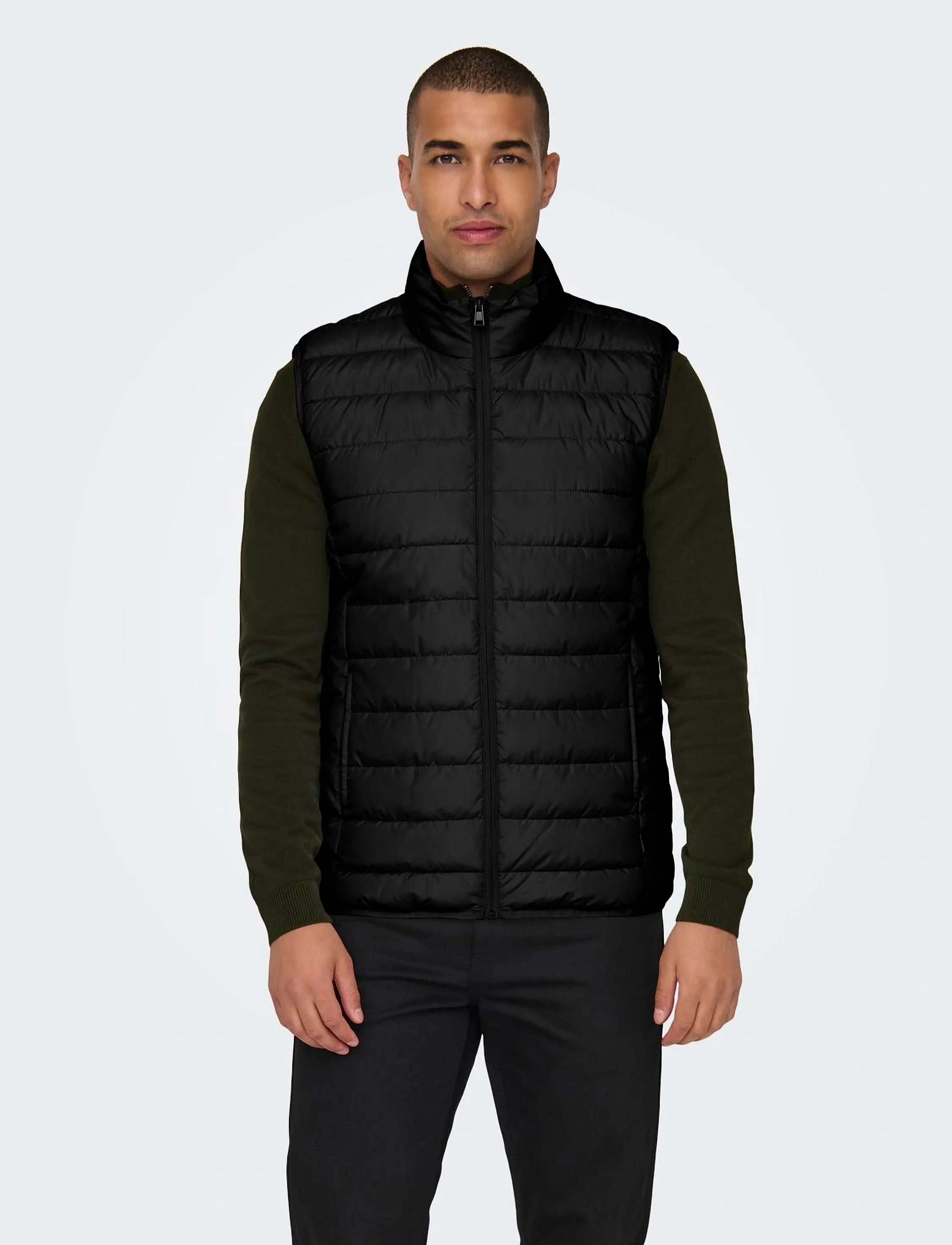 ONLY & SONS ONSBRODY QUILT VEST OTW VD - Veste - BLACK / black