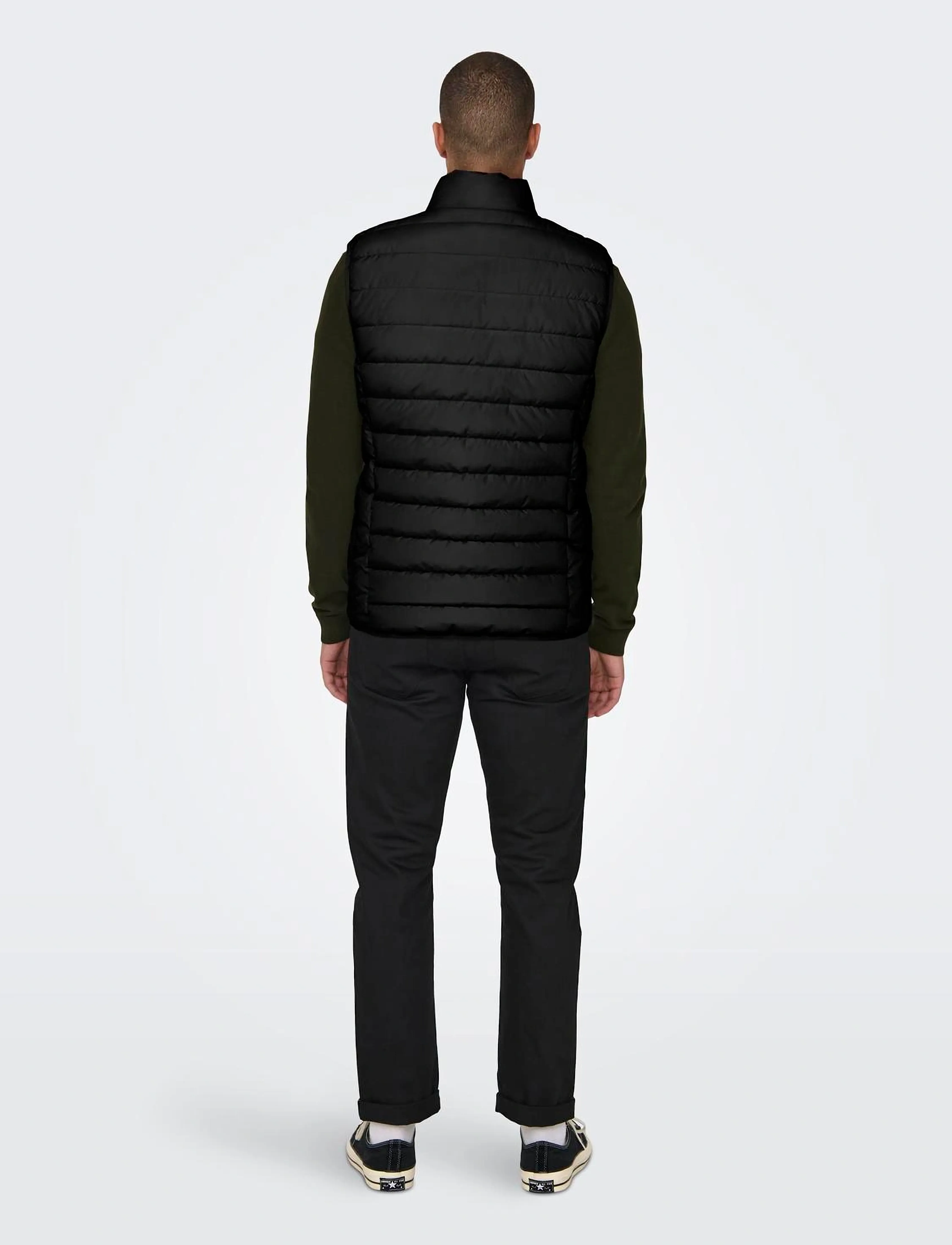 ONLY & SONS - ONSBRODY QUILT VEST OTW VD - laveste priser - black - 3