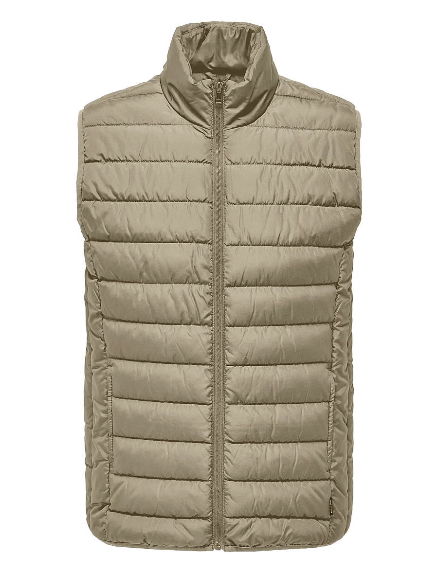ONLY & SONS - ONSBRODY QUILT VEST OTW VD - kamizelki - desert taupe - 0
