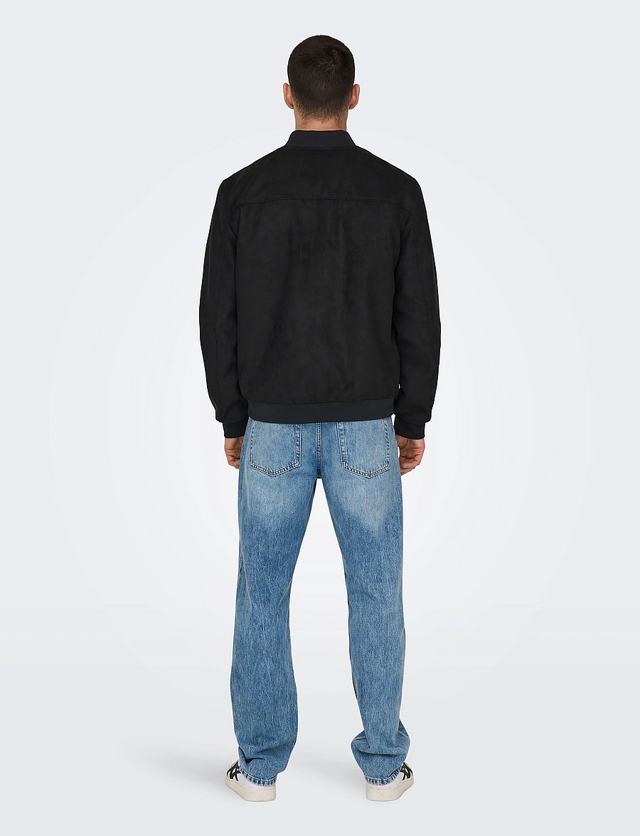 ONLY & SONS - ONSLUCAS FAKE SUEDE BOMBER OTW NOOS - frühlingsjacken - black - 3
