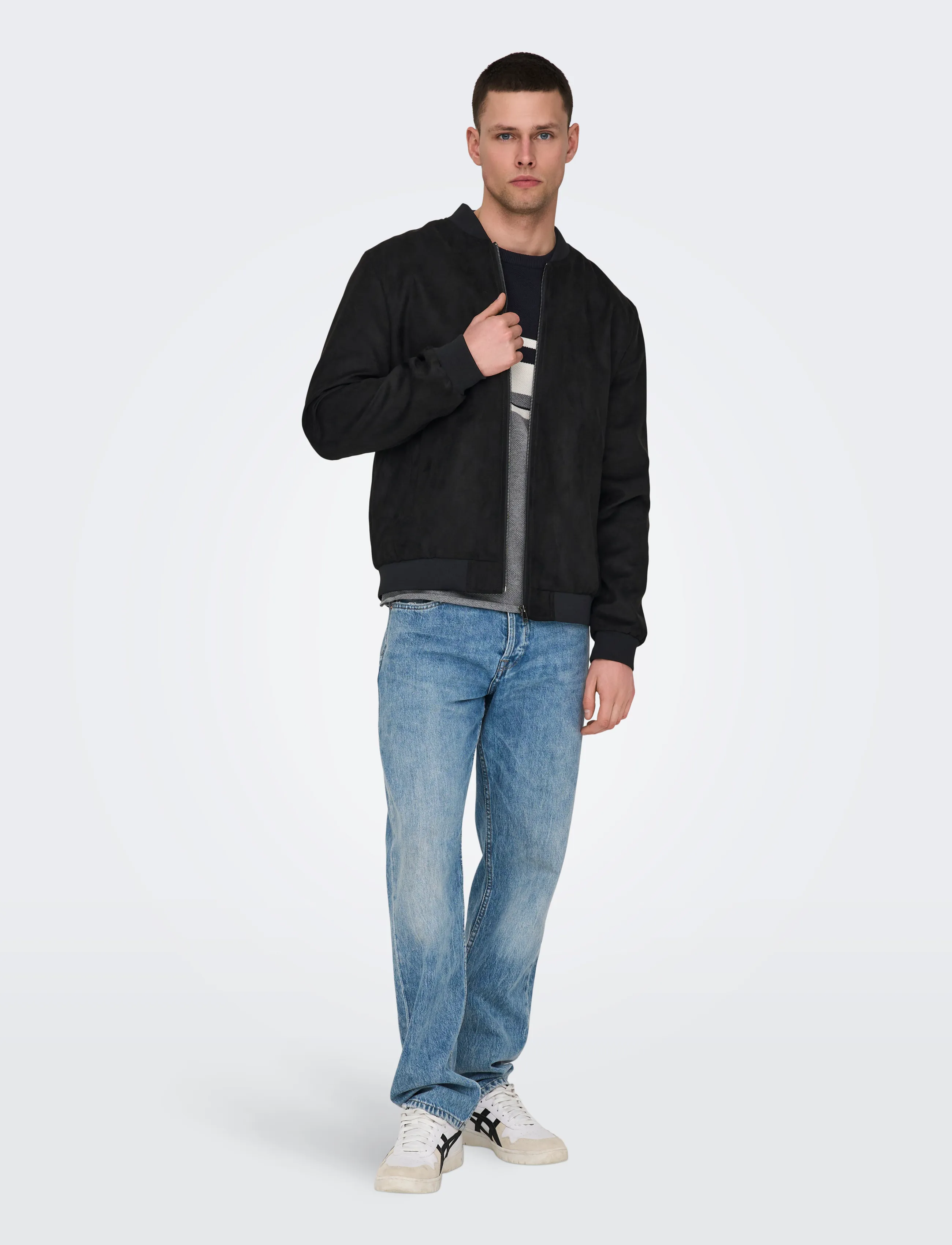ONLY & SONS - ONSLUCAS FAKE SUEDE BOMBER OTW NOOS - frühlingsjacken - black - 4