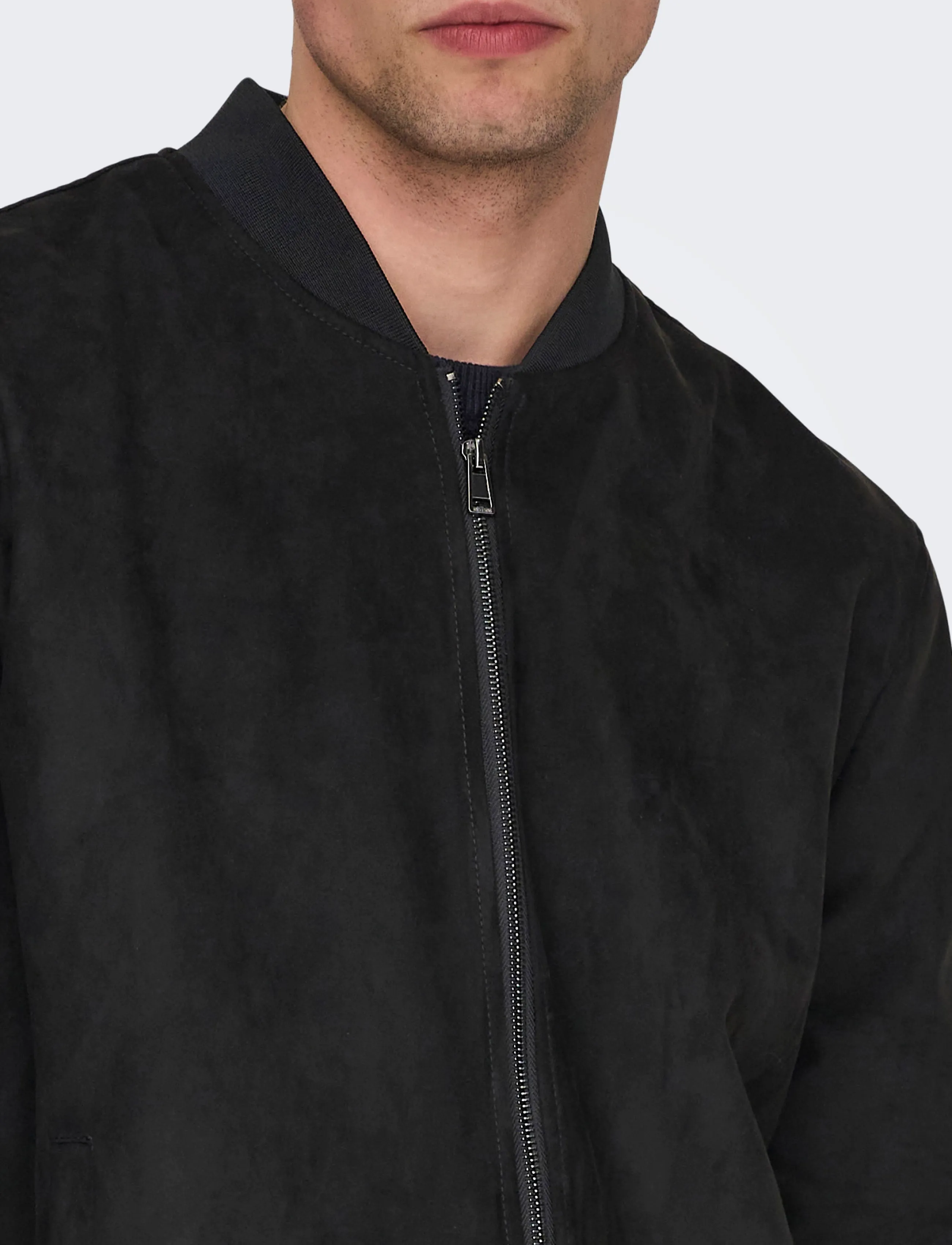 ONLY & SONS - ONSLUCAS FAKE SUEDE BOMBER OTW NOOS - frühlingsjacken - black - 5