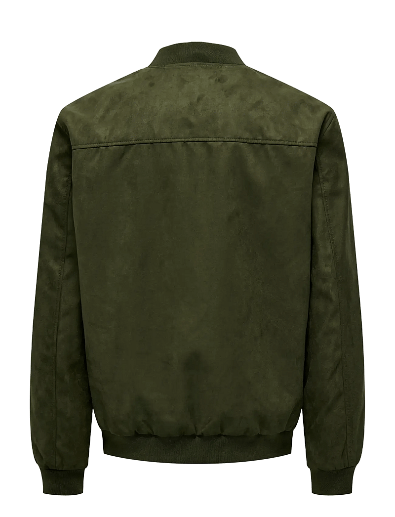 ONLY & SONS - ONSLUCAS FAKE SUEDE BOMBER OTW NOOS - vestes de printemps - olive night - 2