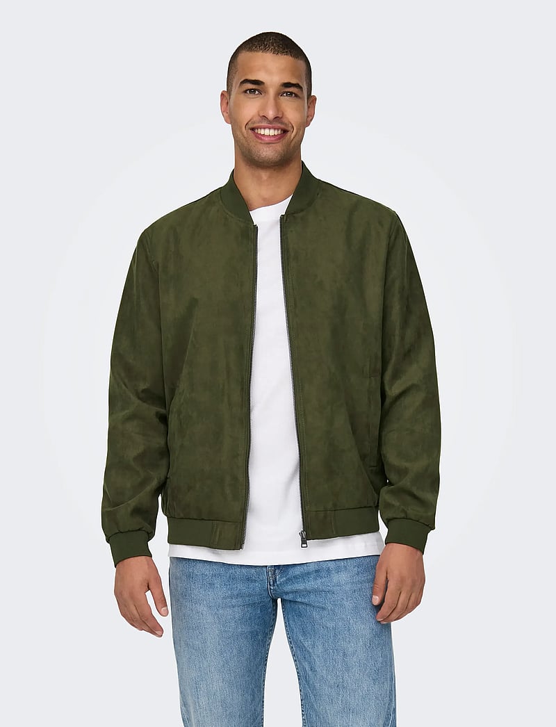 ONLY SONS Onslucas Fake Suede Bomber Otw Noos Buy Bomber Jackets from ONLY SONS online at Fast delivery and easy returns