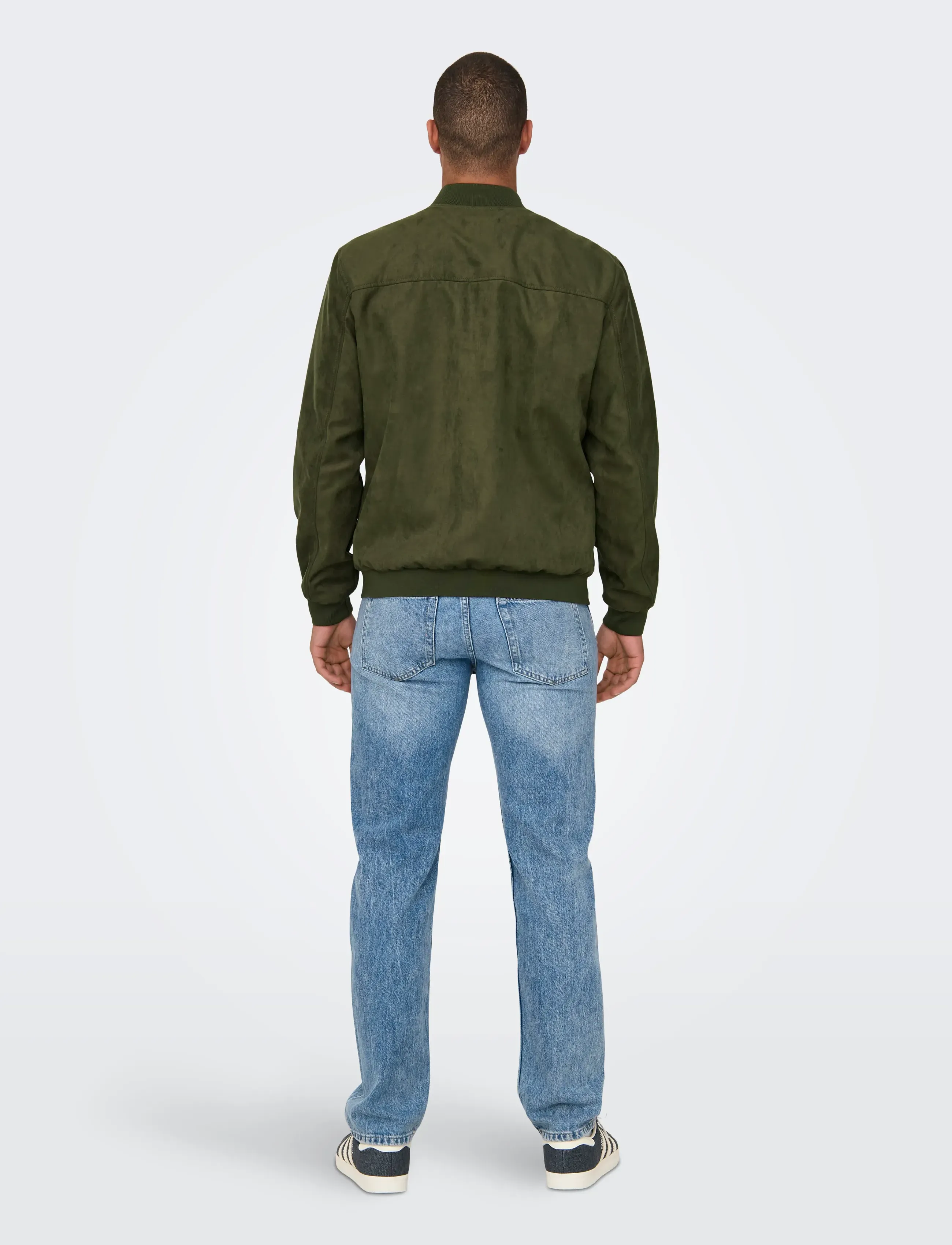 ONLY & SONS - ONSLUCAS FAKE SUEDE BOMBER OTW NOOS - vestes de printemps - olive night - 3