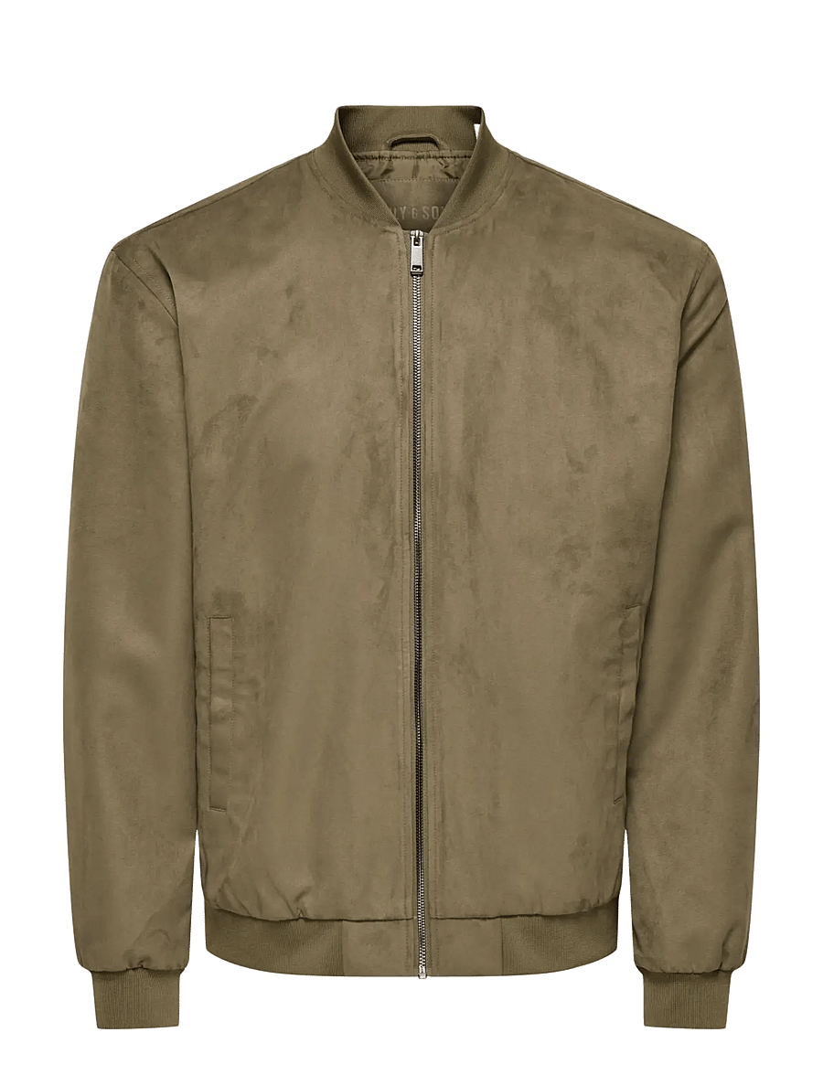 ONLY & SONS - ONSLUCAS FAKE SUEDE BOMBER OTW NOOS - herbstjacken - teak - 1