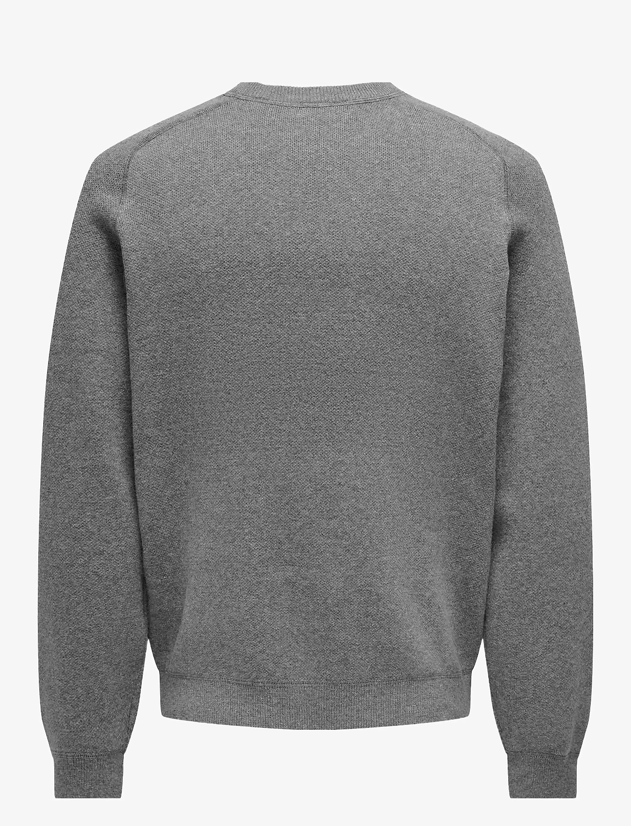 ONLY & SONS - ONSPIN REG 12 CREW KNIT - kollektioner - medium grey melange - 1
