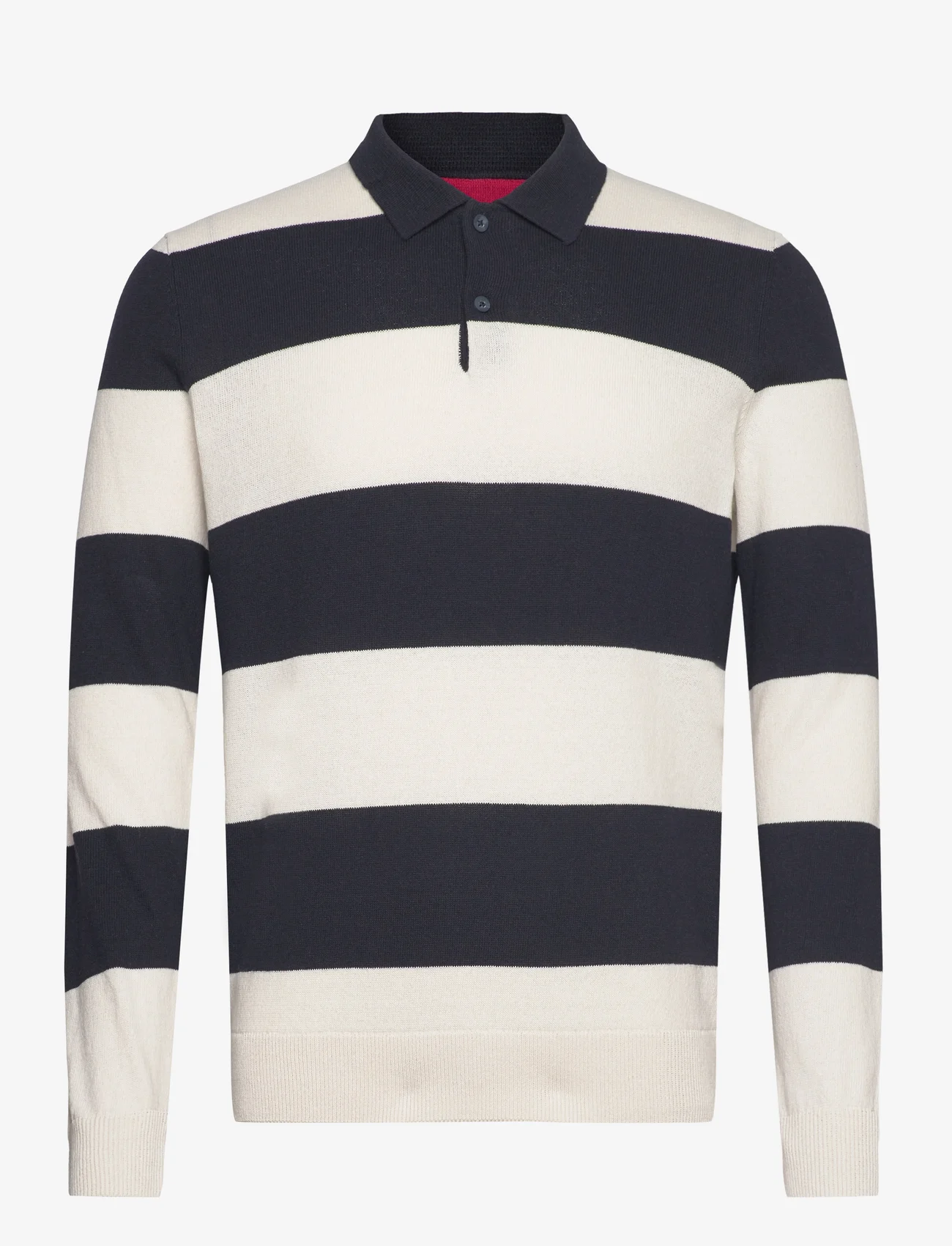 ONLY & SONS - ONSREX LIFE REG 12 STRIPE LS POLO - gestrickte polohemden - antique white - 0