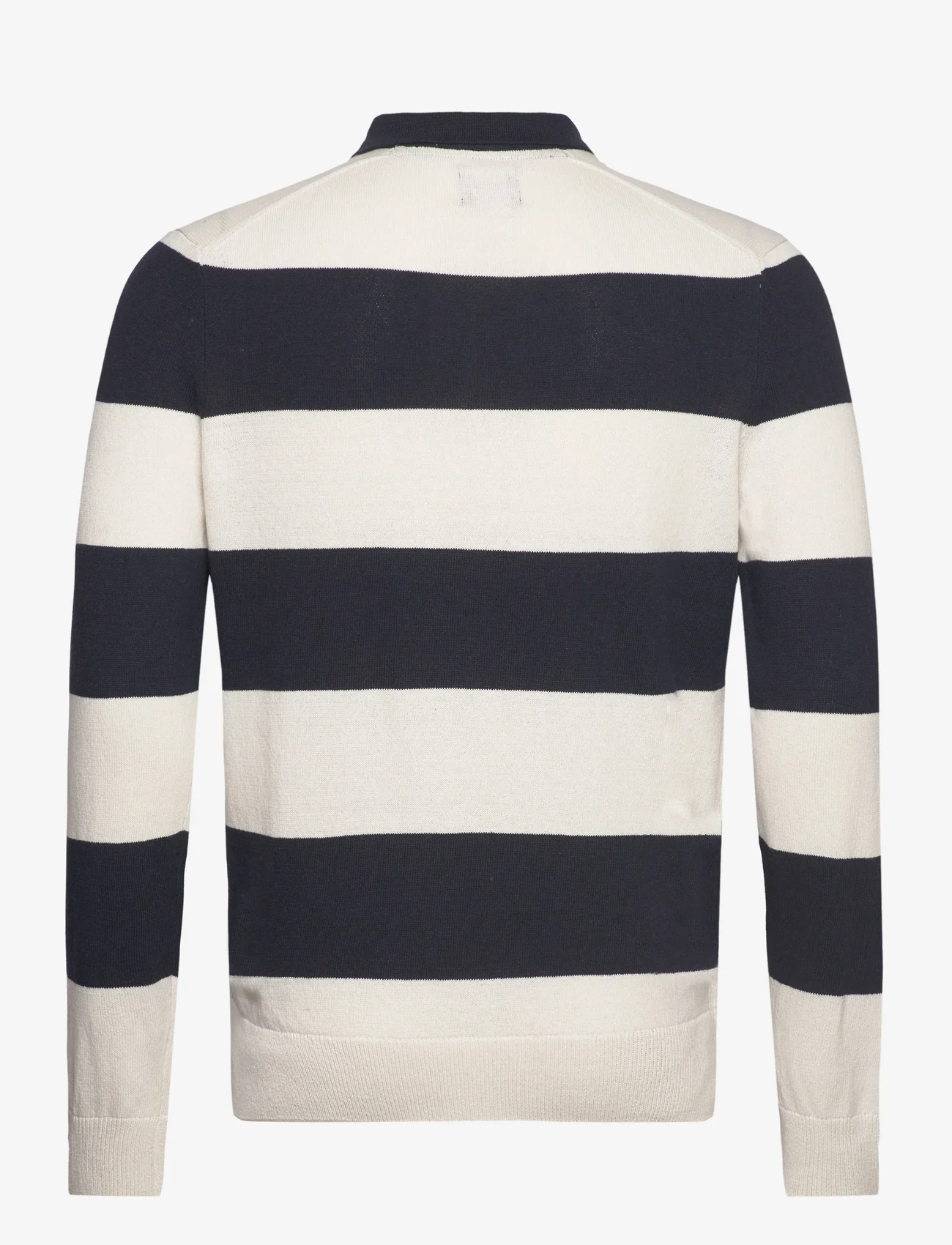 ONLY & SONS - ONSREX LIFE REG 12 STRIPE LS POLO - gestrickte polohemden - antique white - 1