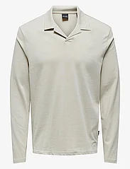 ONLY & SONS - ONSBRODY REG SPLIT NECK LS POLO - silver lining - 0