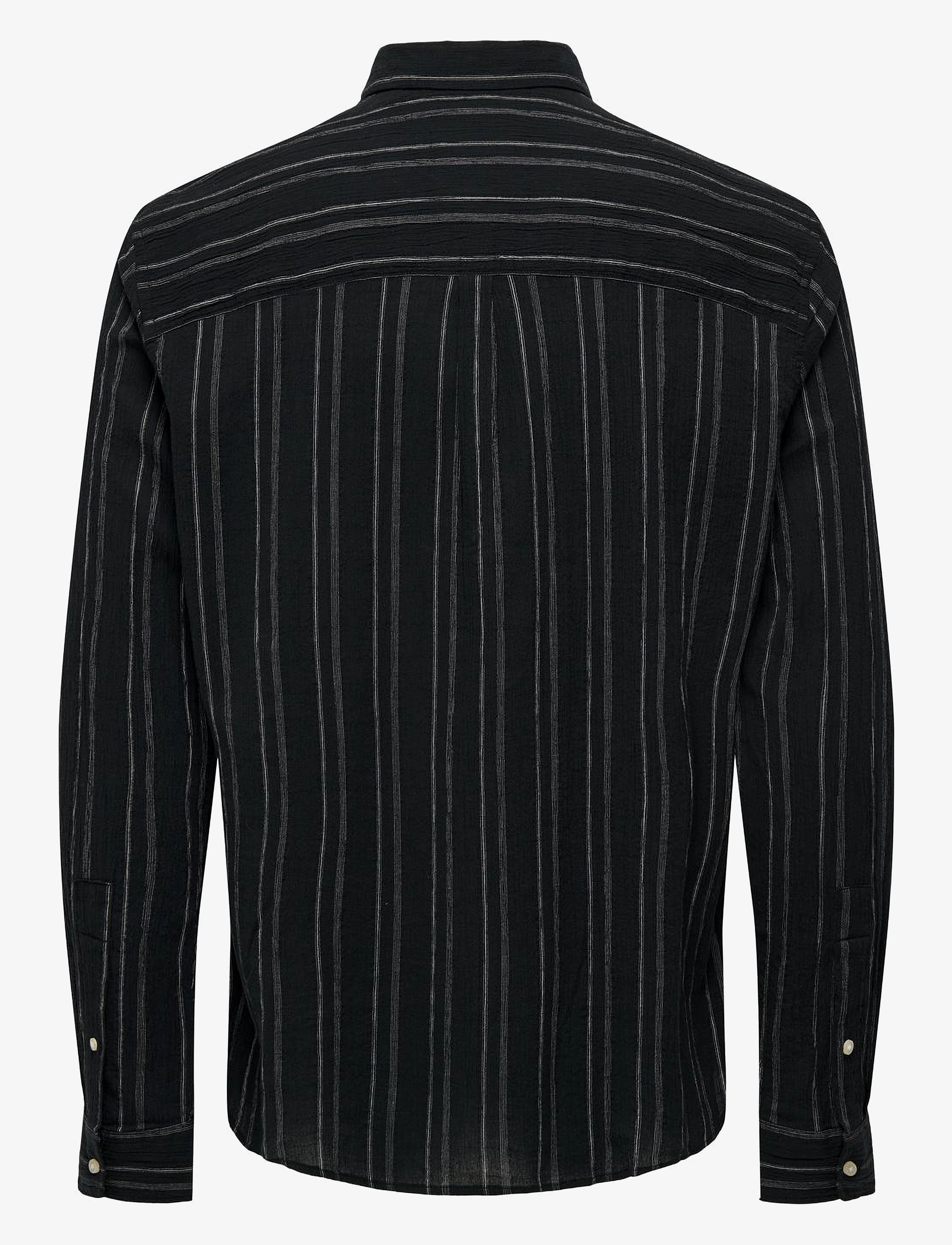 ONLY & SONS - ONSSWEET RLX LS STRIPED SHIRT - black - 1