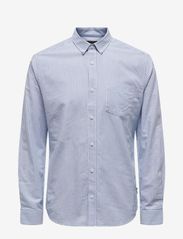 ONLY & SONS - ONSREMY LS REG WASH STRIPE OXFORD SHIRT - laagste prijzen - cashmere blue - 0