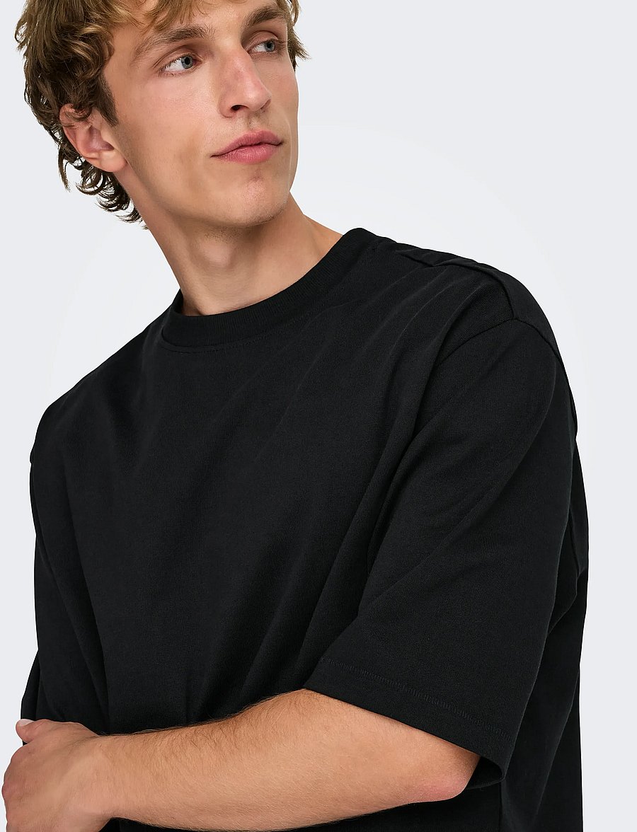 ONLY & SONS - ONSMILLENIUM OVZ SS TEE NOOS - kortärmade t-shirts - black - 4