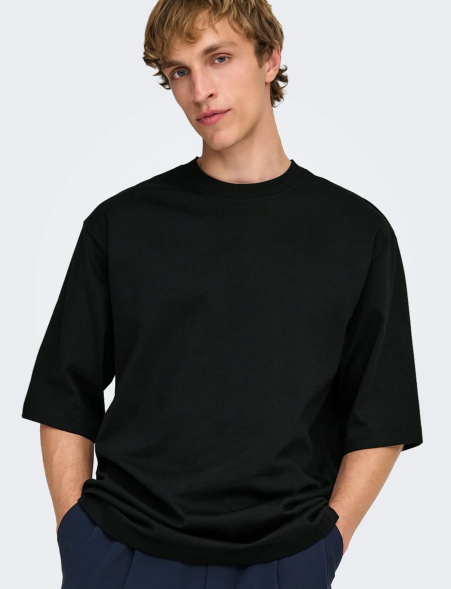 ONLY & SONS - ONSMILLENIUM OVZ SS TEE NOOS - kortärmade t-shirts - black - 5