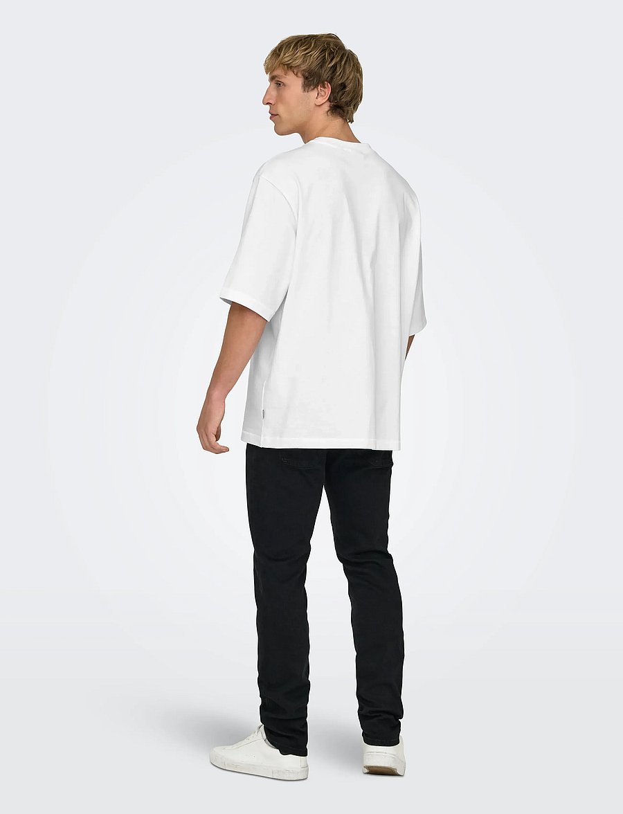ONLY & SONS - ONSMILLENIUM OVZ SS TEE NOOS - kurzärmelige t-shirts - bright white - 3