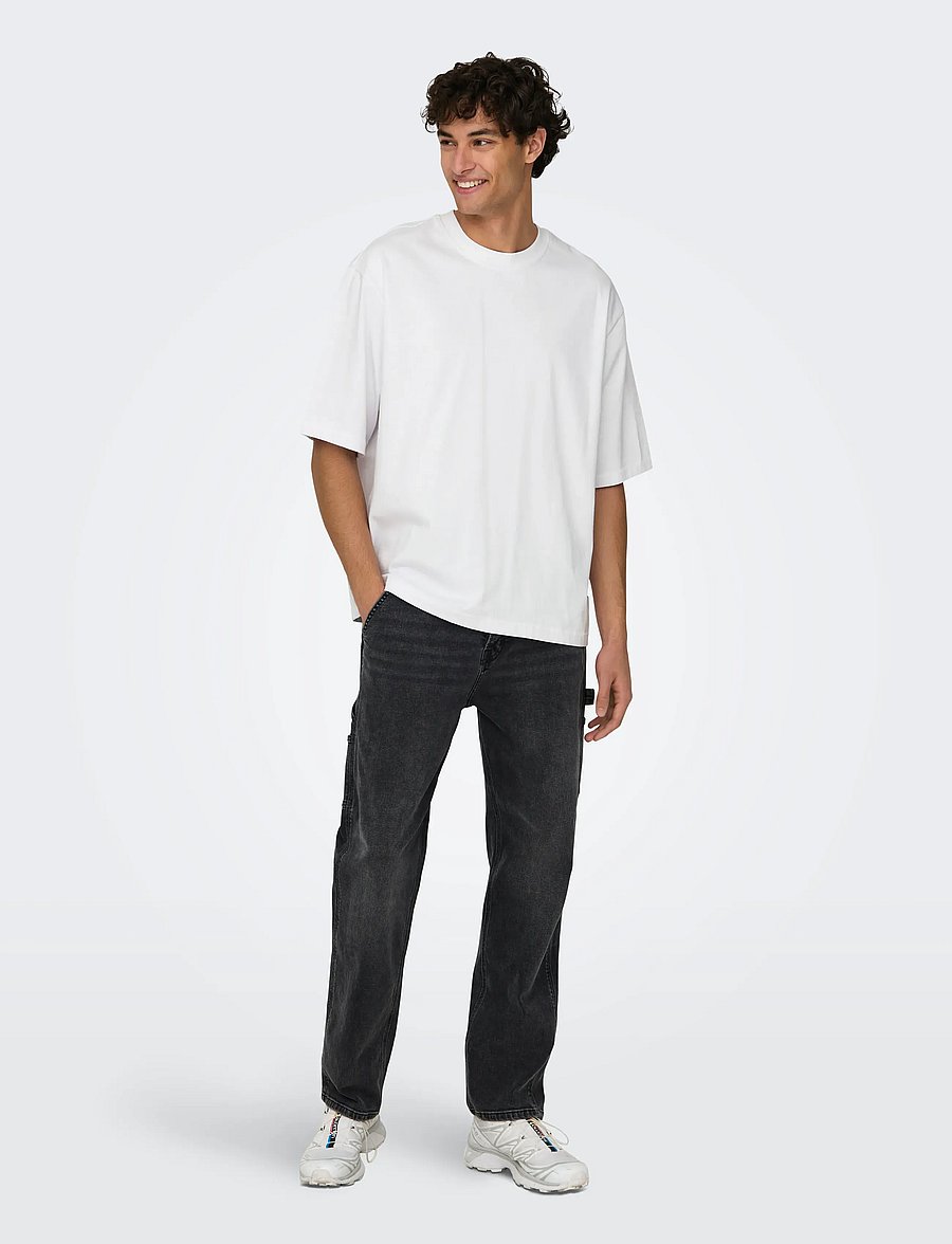 ONLY & SONS - ONSMILLENIUM OVZ SS TEE NOOS - kurzärmelige t-shirts - bright white - 5