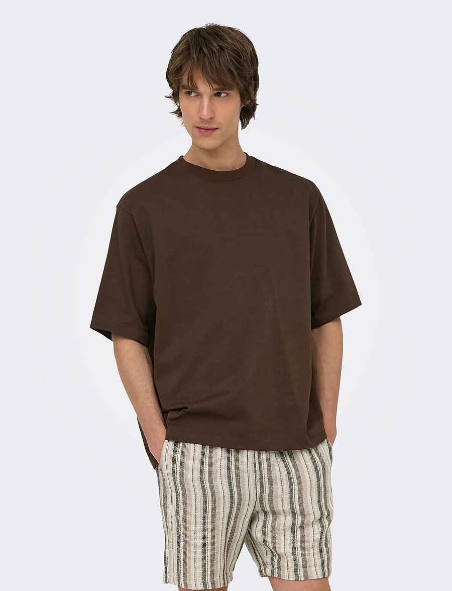 ONLY & SONS - ONSMILLENIUM OVZ SS TEE NOOS - kortärmade t-shirts - demitasse - 0