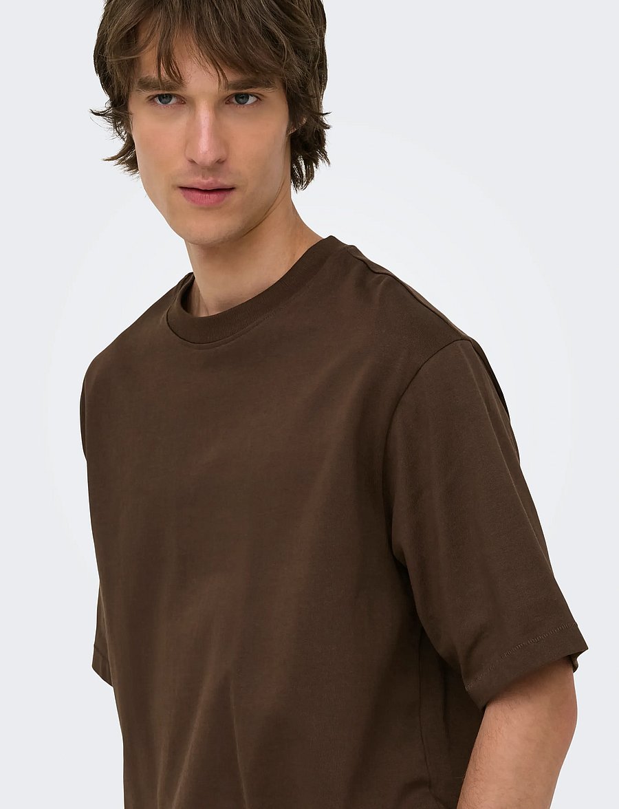 ONLY & SONS - ONSMILLENIUM OVZ SS TEE NOOS - kortärmade t-shirts - demitasse - 5