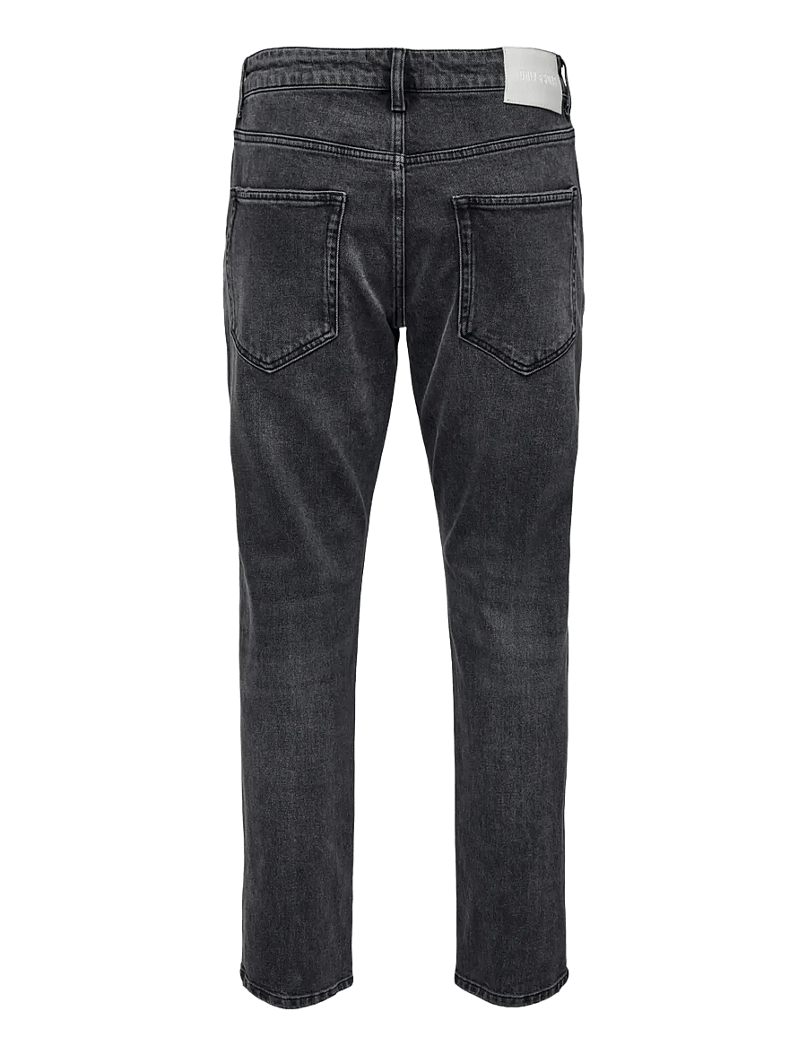 ONLY & SONS - ONSYOKE TAPERED WB 7850 DOT DNM NOOS - tapered jeans - black denim - 2