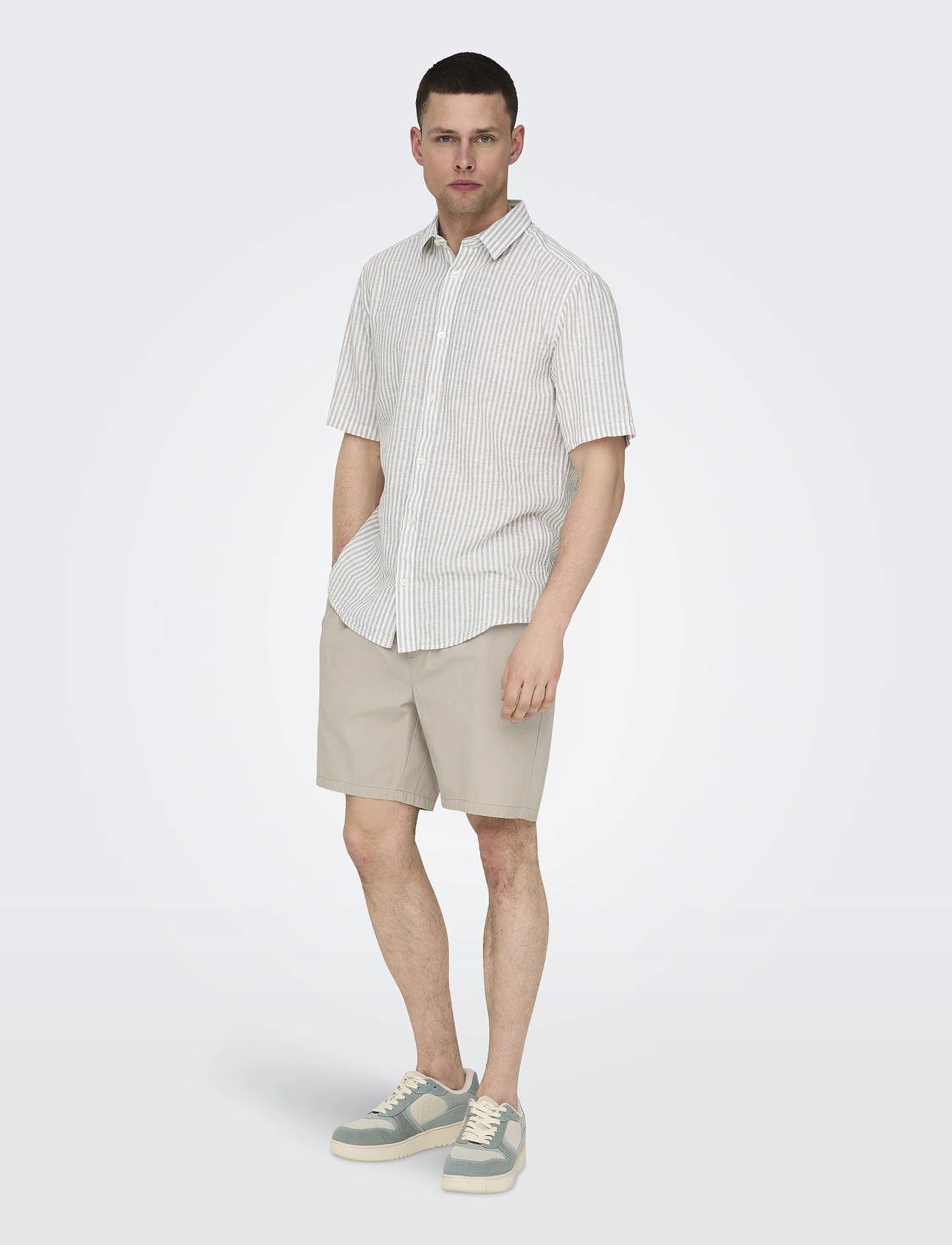 ONLY & SONS - ONSTEL LIFE 0119 SHORTS NOOS - lühikesed vabaajapüksid - silver lining - 5