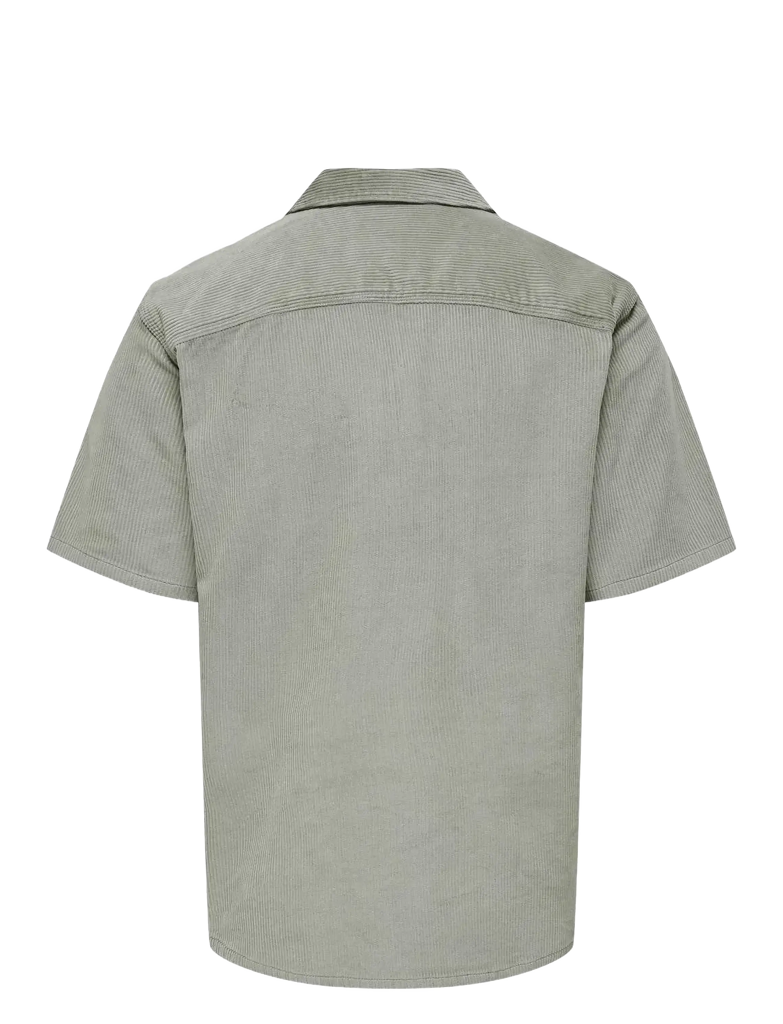ONLY & SONS - ONSBARETT REG WASH CORD SS RESORT SHIRT - limestone - 1