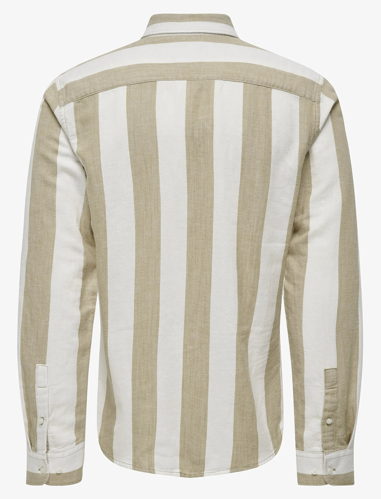 ONLY & SONS - ONSARLO SLIM LS STRIPE HRB LINEN SHIRT - linased särgid - chinchilla - 2