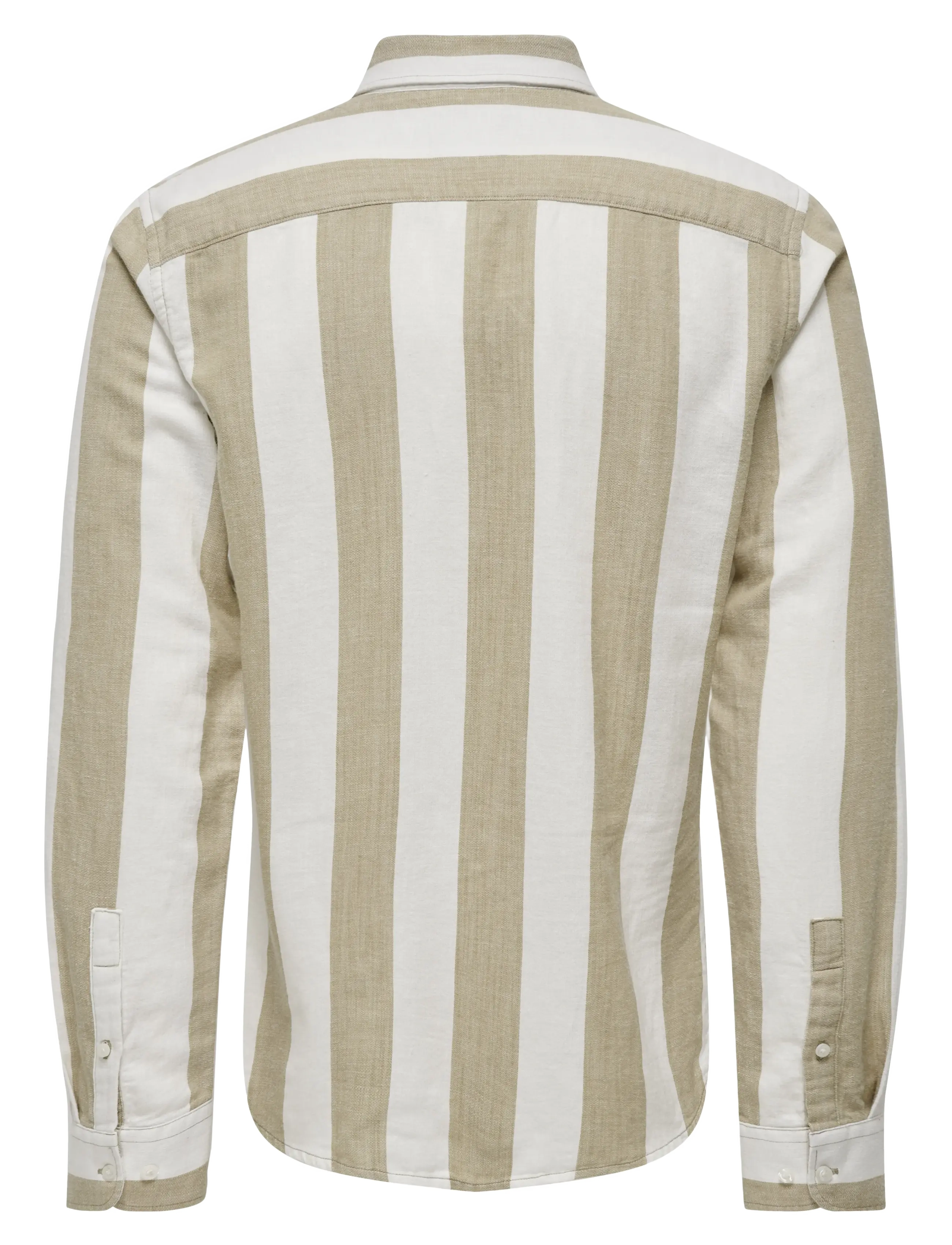 ONLY & SONS - ONSARLO SLIM LS STRIPE HRB LINEN SHIRT - hørskjorter - chinchilla - 2