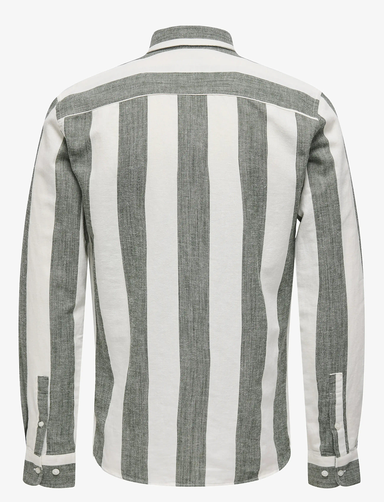ONLY & SONS - ONSARLO SLIM LS STRIPE HRB LINEN SHIRT - linen shirts - duffel bag - 2