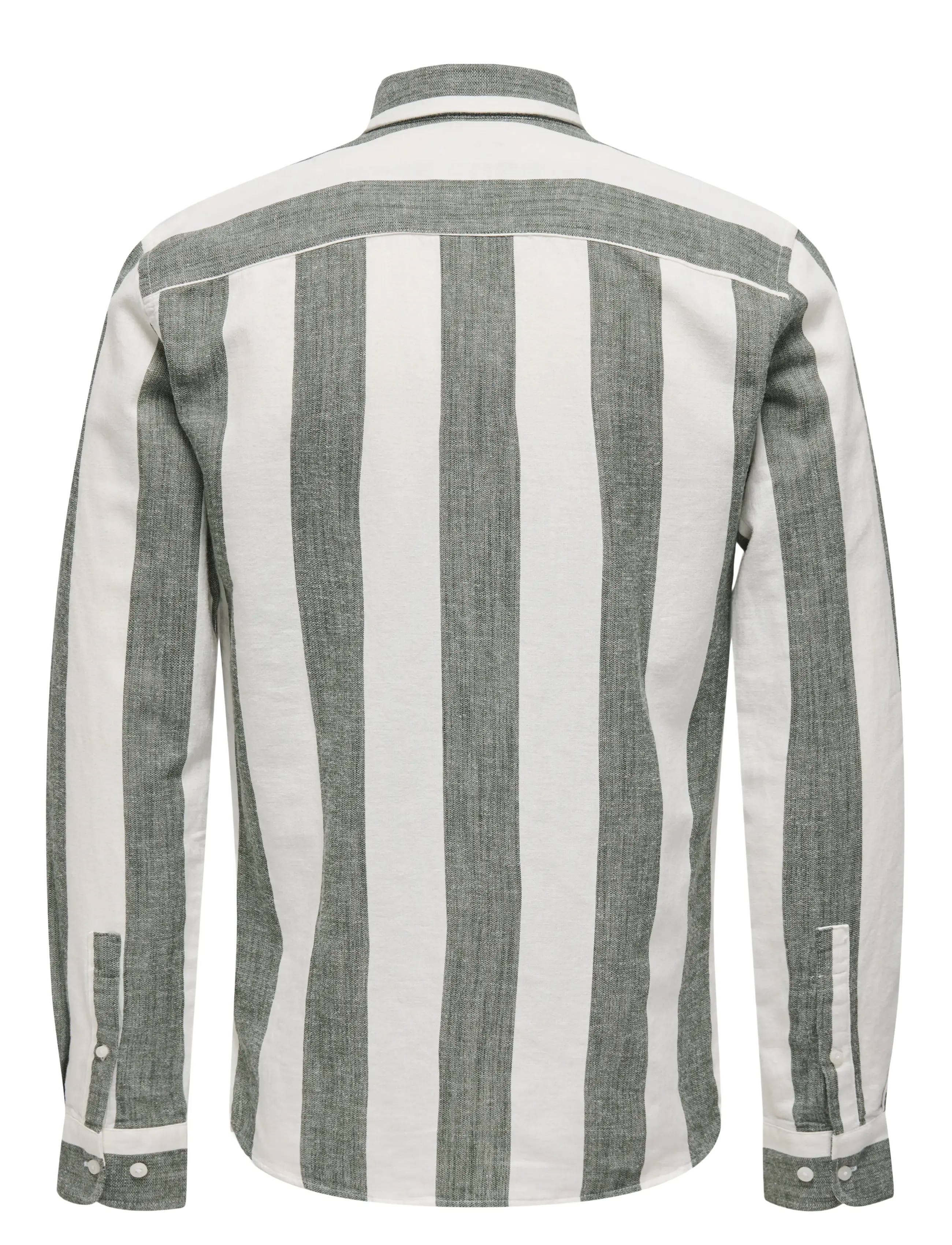 ONLY & SONS - ONSARLO SLIM LS STRIPE HRB LINEN SHIRT - hörskyrtur - duffel bag - 2