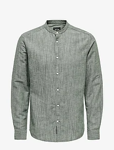 ONSARLO SLIM LS MAO HRB LINEN SHIRT, ONLY & SONS