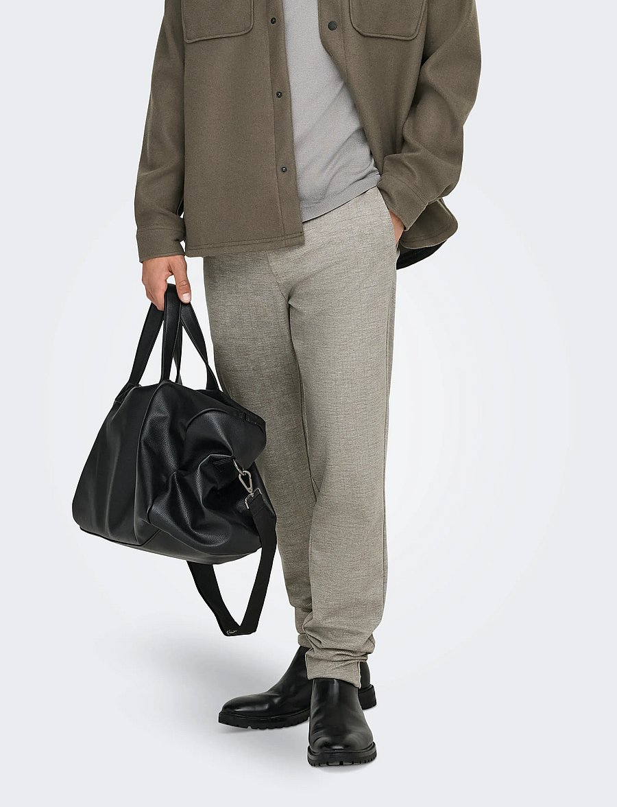 ONLY & SONS - ONSMARK SLIM CHECK 020919 PANT NOOS - chinos - chinchilla - 0
