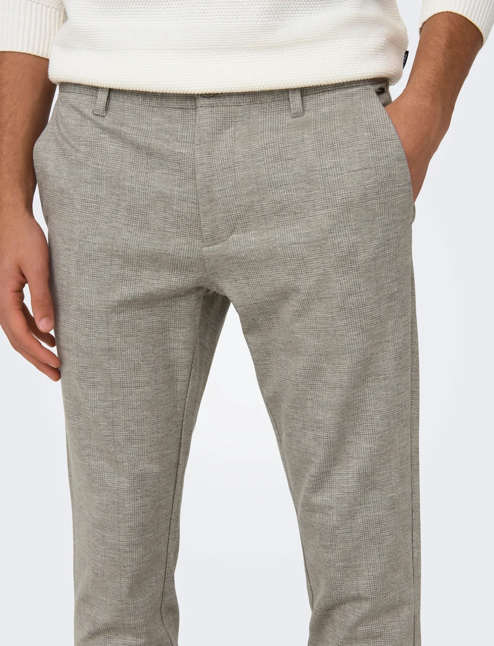 ONLY & SONS - ONSMARK SLIM CHECK 020919 PANT NOOS - chinosy - chinchilla - 4