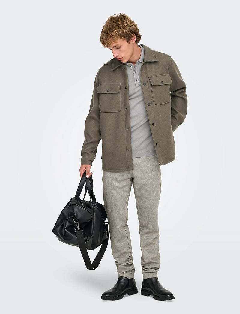 ONLY & SONS - ONSMARK SLIM CHECK 020919 PANT NOOS - chinos - chinchilla - 5