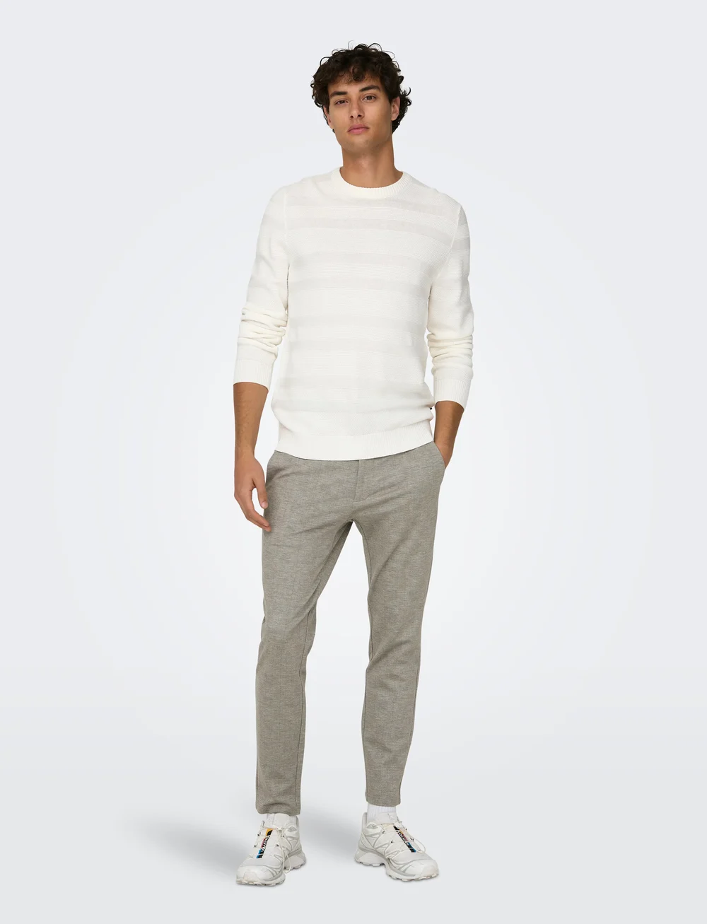 ONLY & SONS - ONSMARK SLIM CHECK 020919 PANT NOOS - chinosy - chinchilla - 5