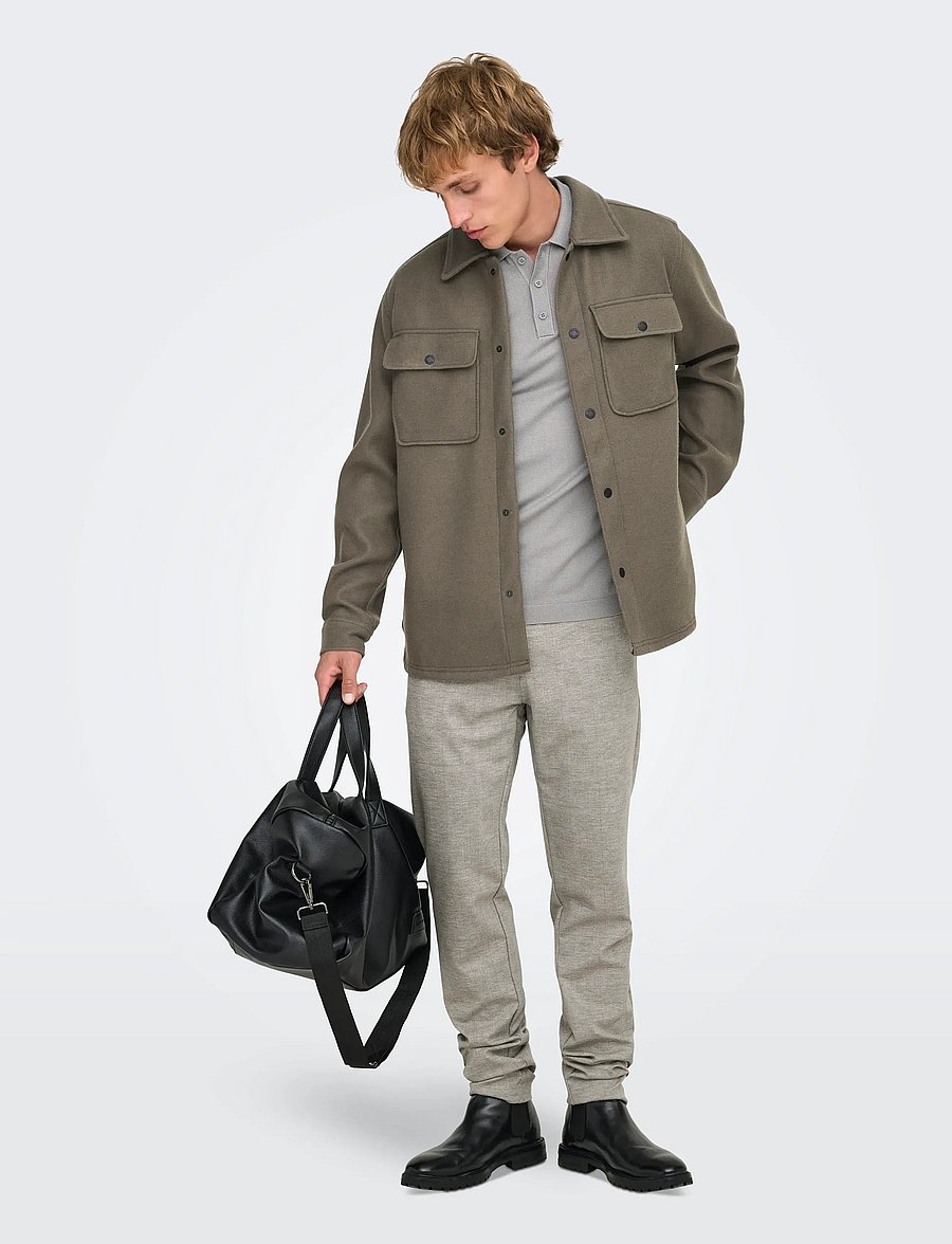 ONLY & SONS - ONSMARK SLIM CHECK 020919 PANT NOOS - chinos - chinchilla - 5