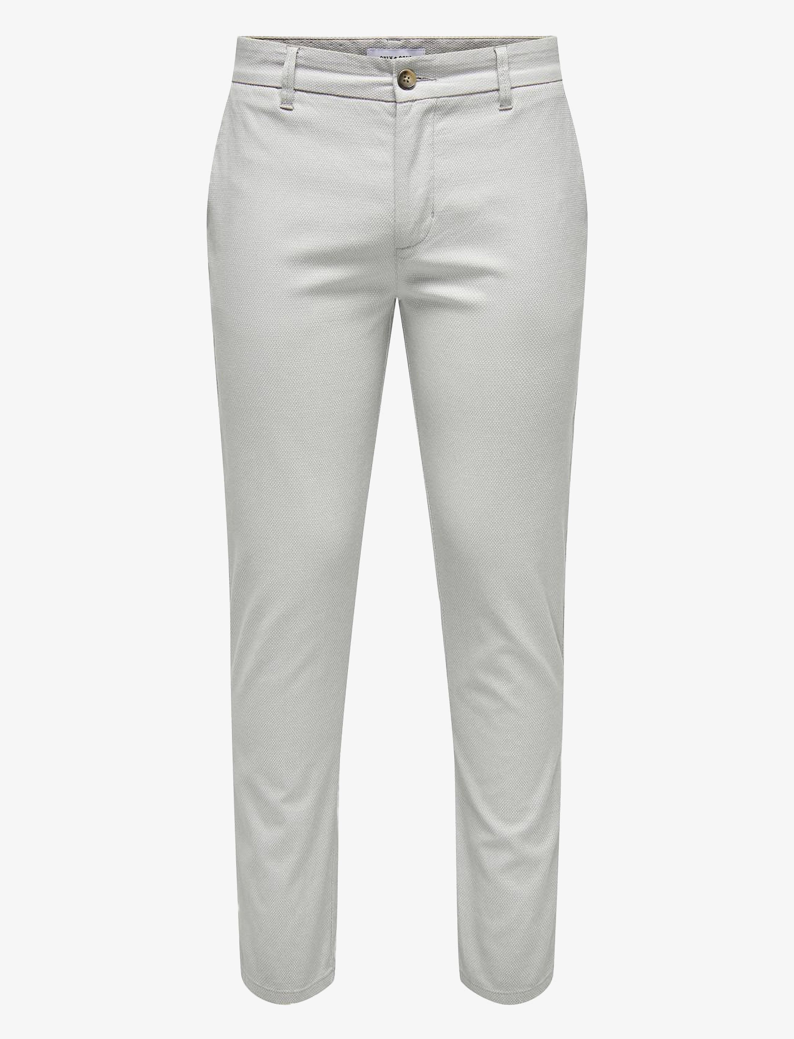 ONLY & SONS - ONSMARK PETE SLIM DOBBY 0058 PANT NOOS - limestone - 1