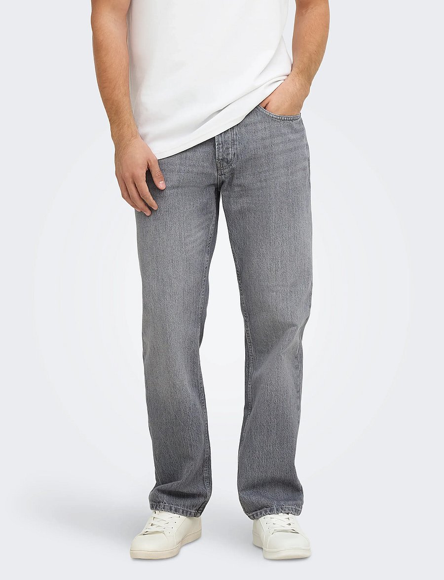 ONLY & SONS - ONSEDGE STRAIGHT MG 8202 TAI DNM NOOS - normale jeans - medium grey denim - 0