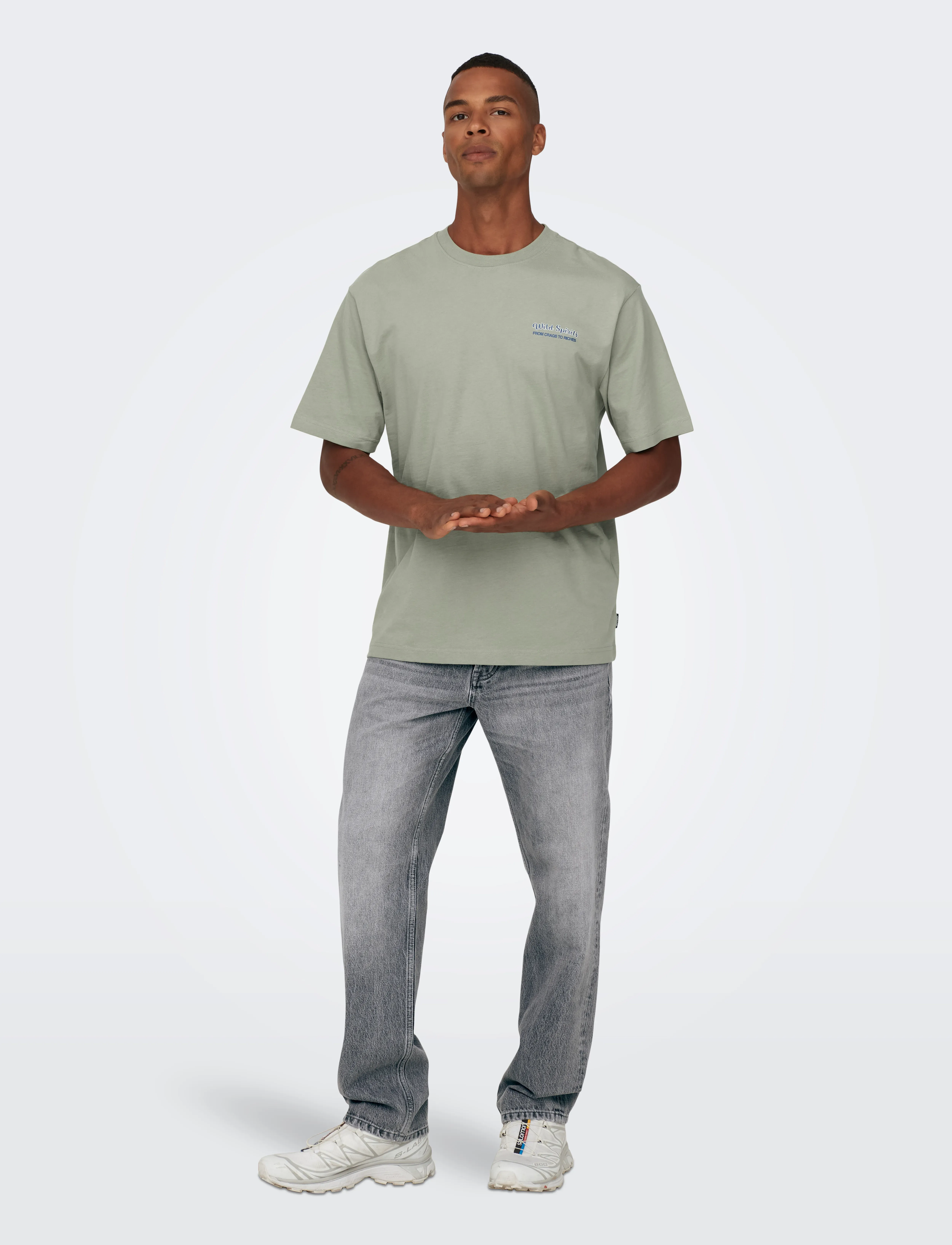 ONLY & SONS - ONSEDGE STRAIGHT MG 8202 TAI DNM NOOS - regular jeans - medium grey denim - 4