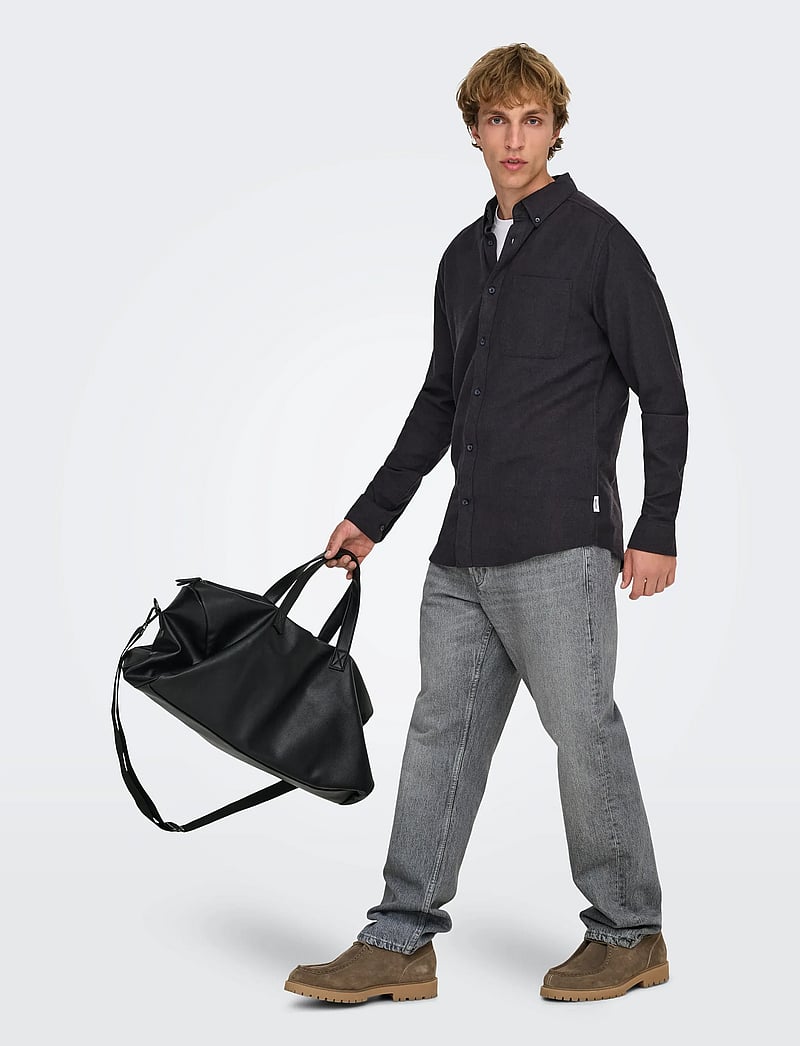 ONLY & SONS - ONSEDGE STRAIGHT MG 8202 TAI DNM NOOS - regular piegriezuma džinsa bikses - medium grey denim - 5