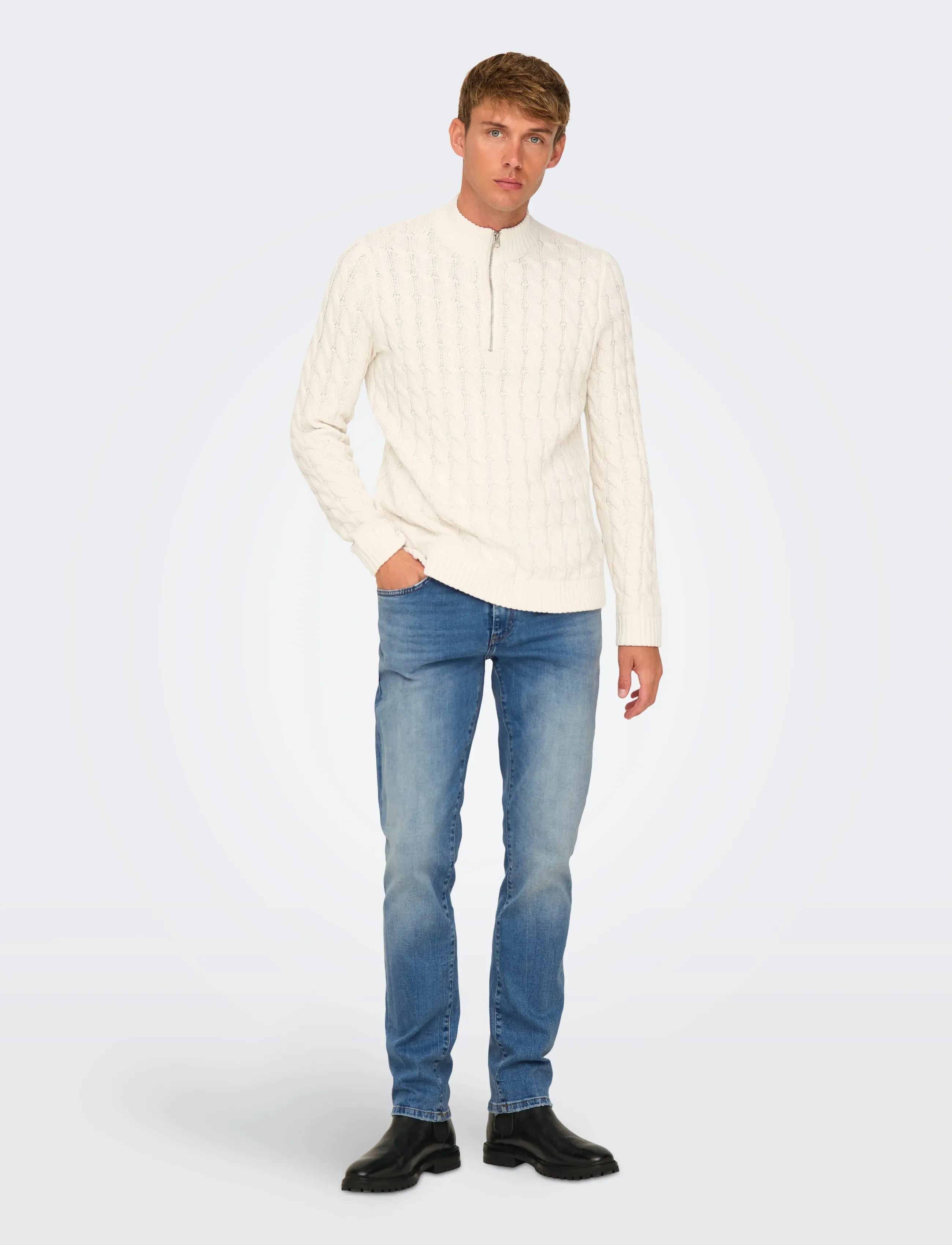 ONLY & SONS - ONSWEFT REGULAR LMB 8264 AZG DNM NOOS - light medium blue denim - 4