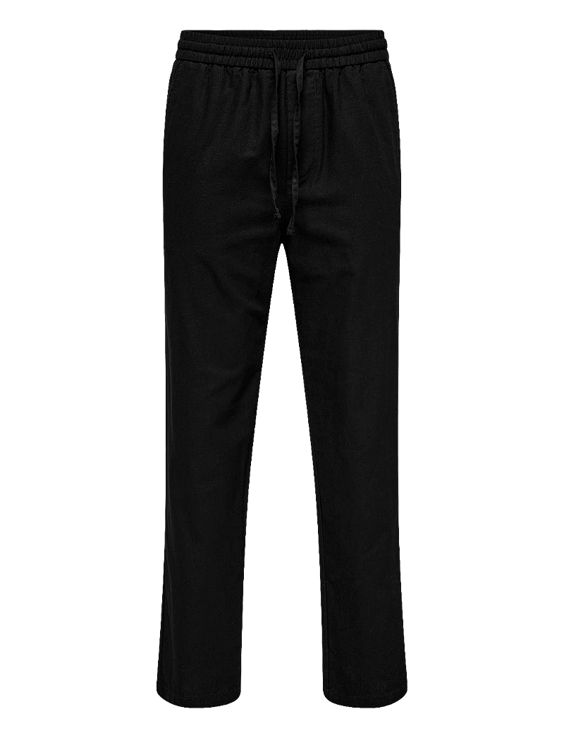 ONLY & SONS - ONSSINUS LOOSE 0007 COT LIN PANT NOOS - linased püksid - black - 1