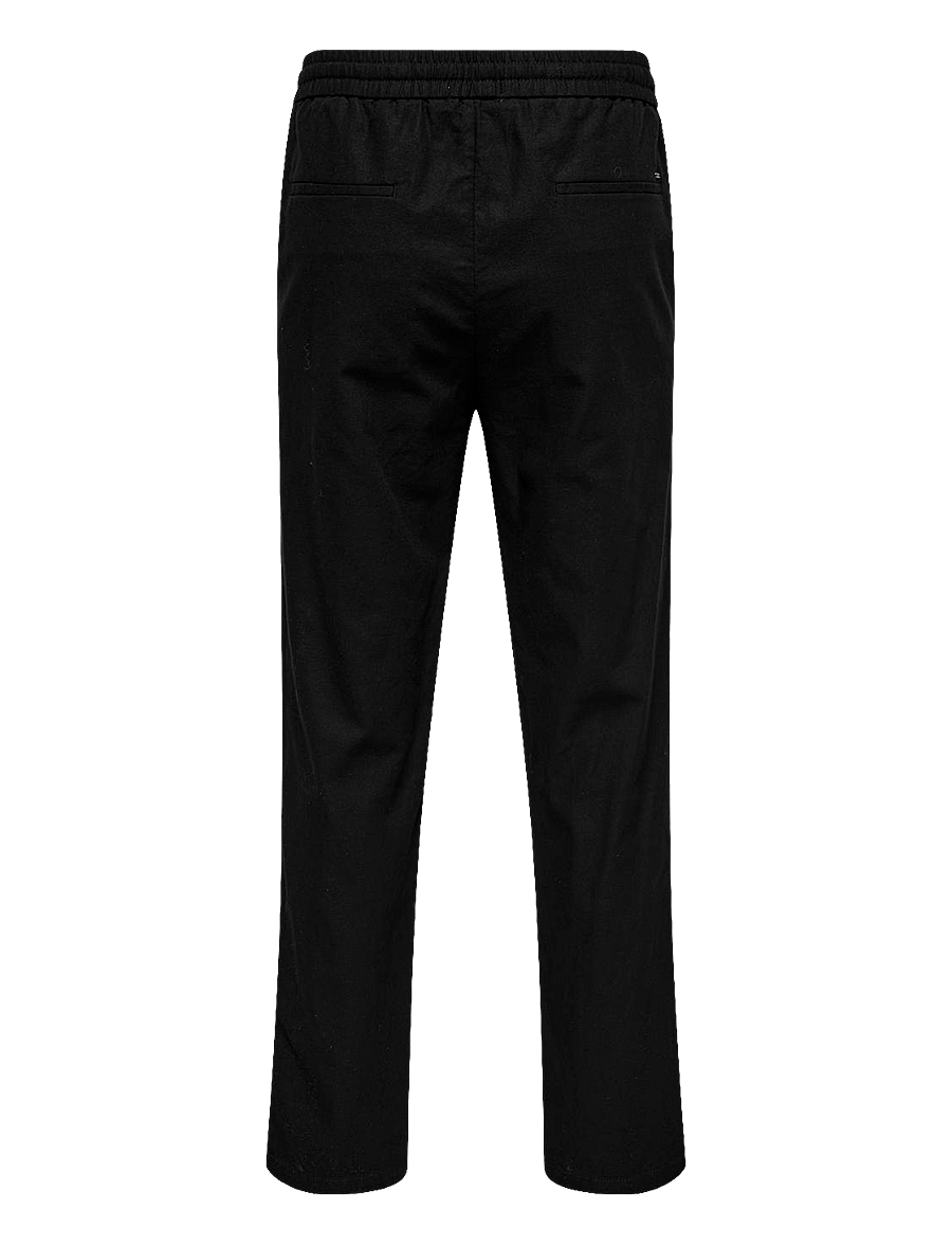 ONLY & SONS - ONSSINUS LOOSE 0007 COT LIN PANT NOOS - lininės kelnės - black - 2
