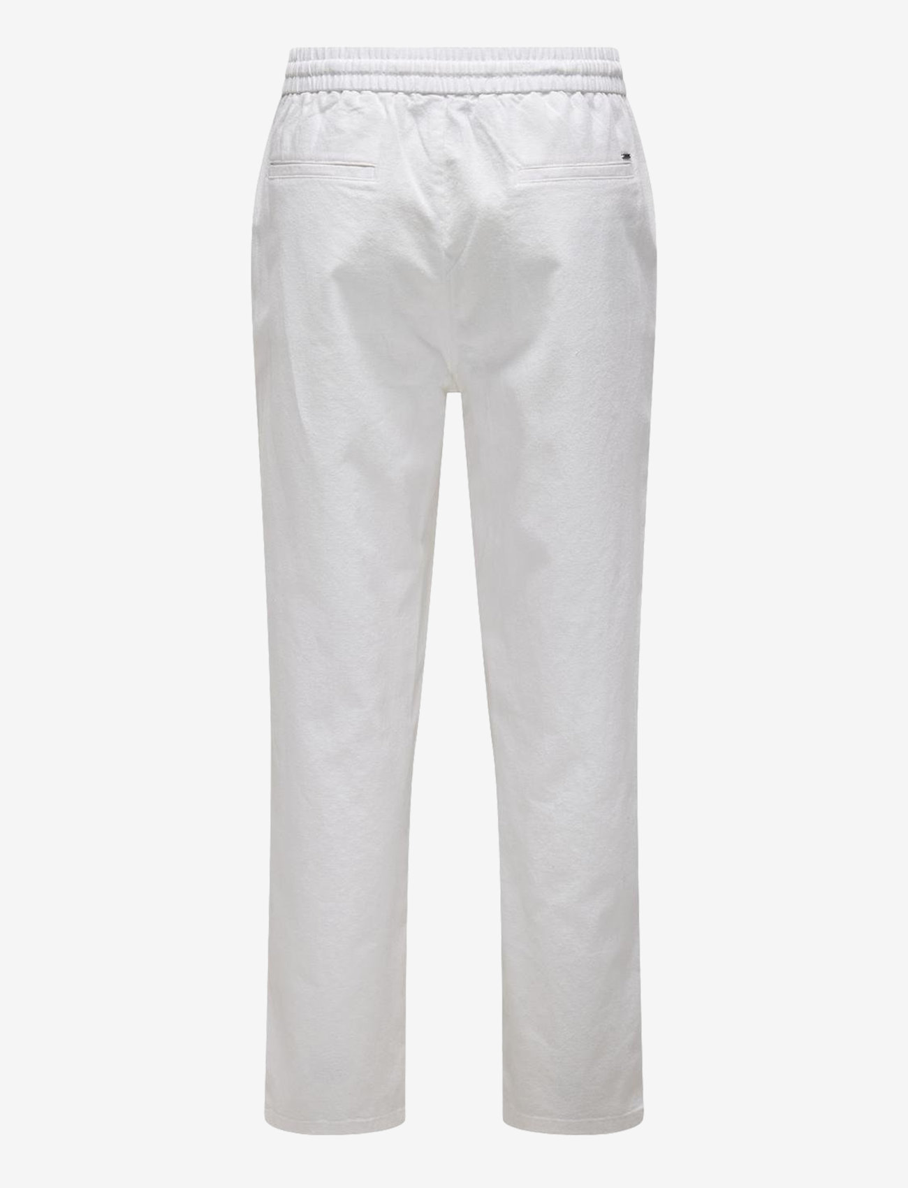 ONLY & SONS - ONSSINUS LOOSE 0007 COT LIN PANT NOOS - linen trousers - bright white - 2