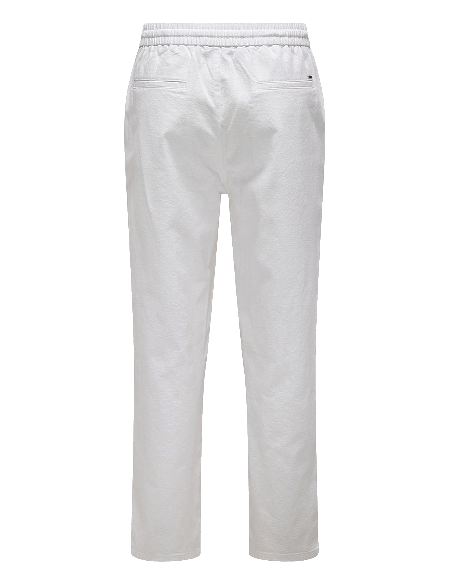 ONLY & SONS - ONSSINUS LOOSE 0007 COT LIN PANT NOOS - linased püksid - bright white - 2