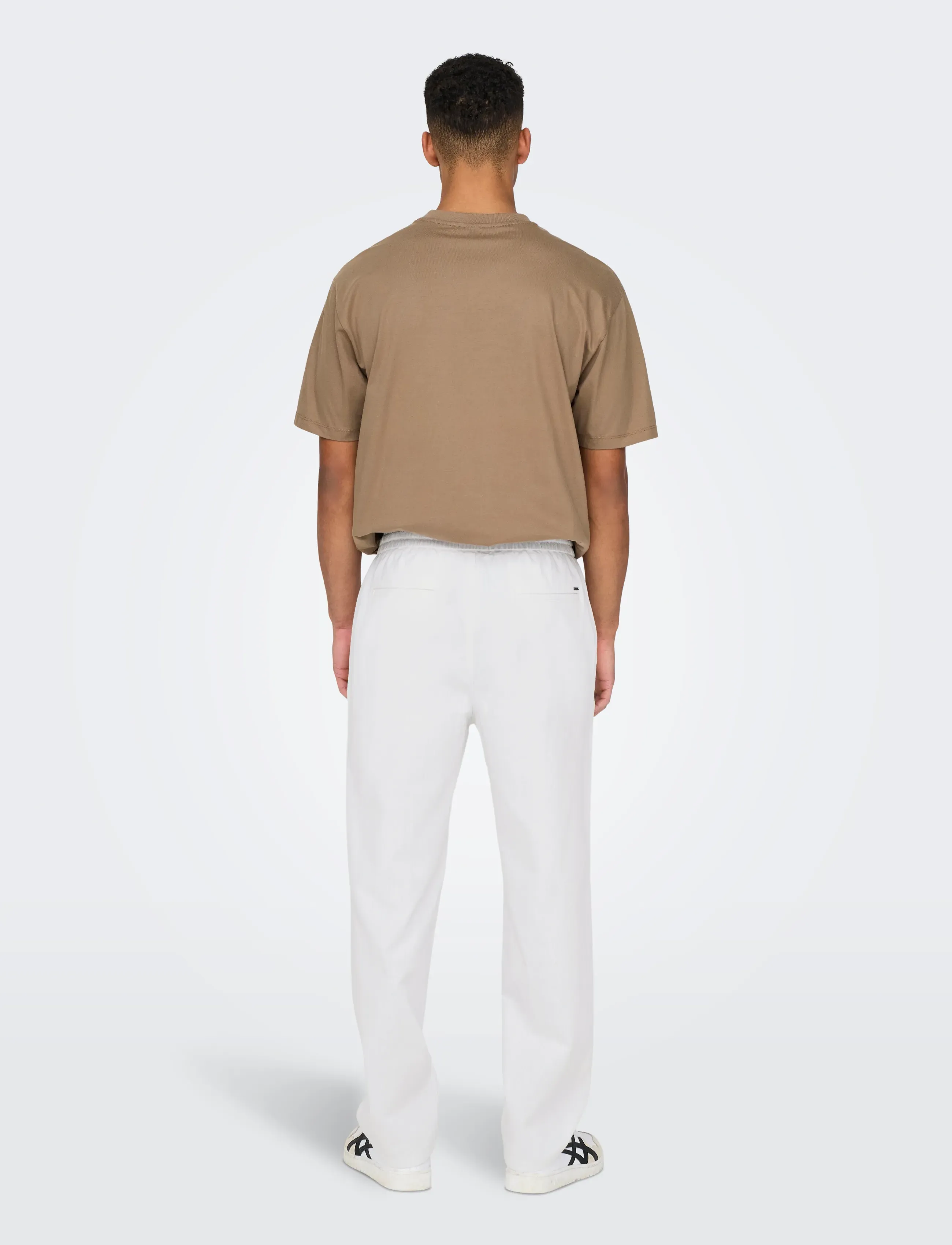 ONLY & SONS - ONSSINUS LOOSE 0007 COT LIN PANT NOOS - linased püksid - bright white - 3