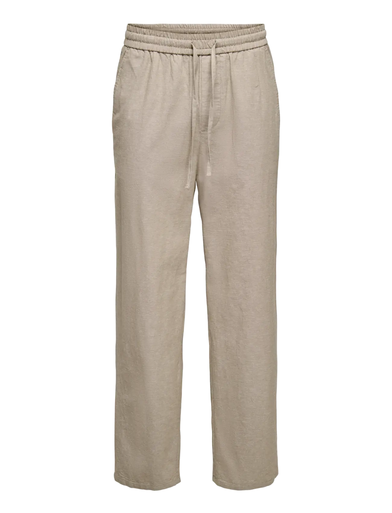 ONLY & SONS ONSSINUS LOOSE 0007 COT LIN PANT NOOS - ONLY & SONS - CORIANDER / beige